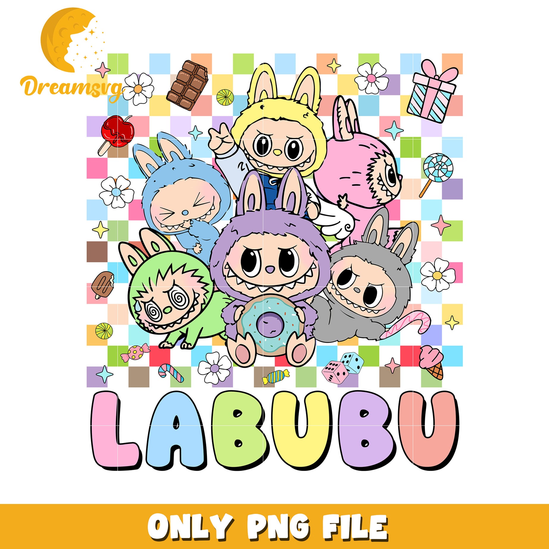 Funny design labubu png, all popmart characters​ png, labubu art​ png