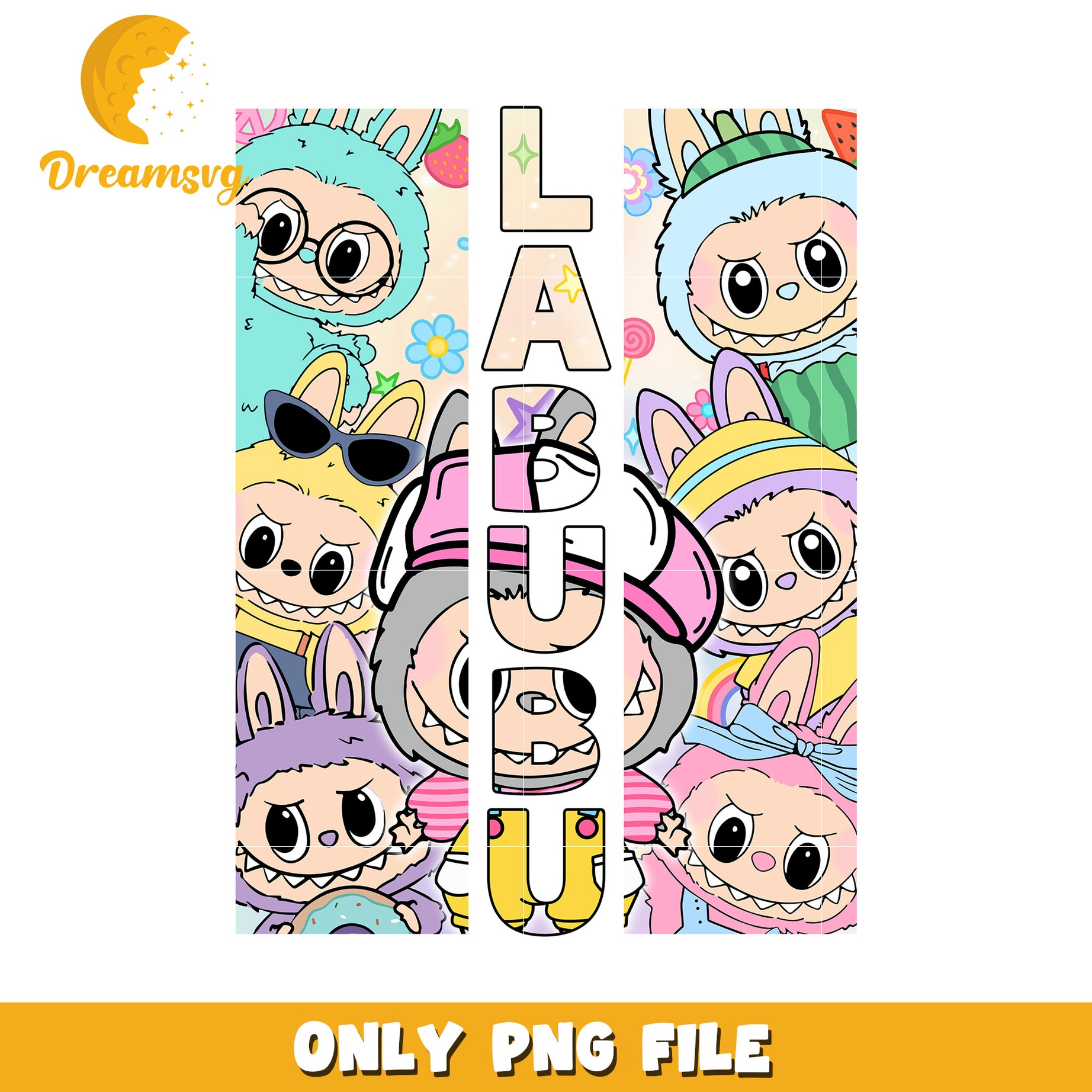 Funny design of labubu chararcters  png, all popmart characters​ png, labubu keychain​ png
