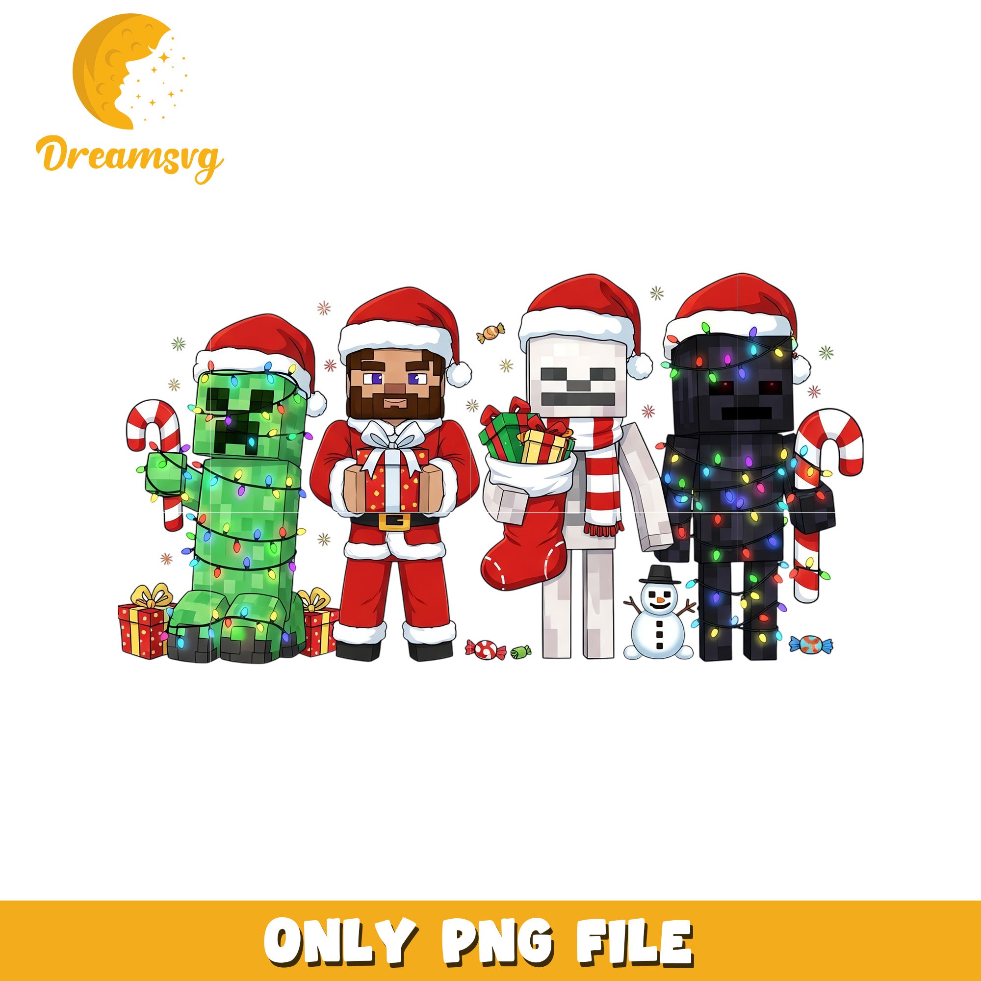 Funny minecraft friends png, last christmas​ png, white christmas​ png