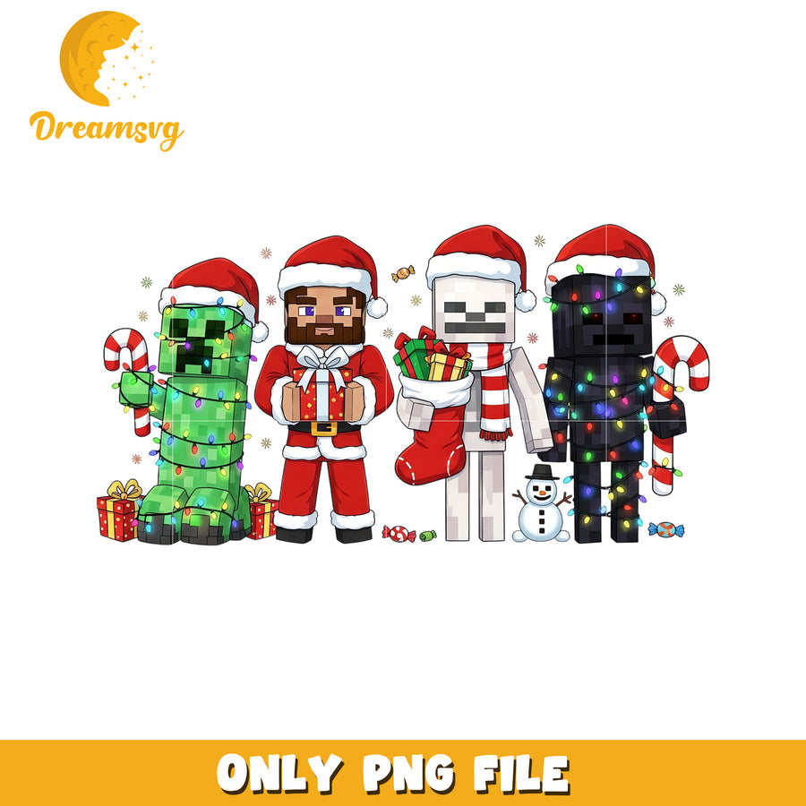 Funny minecraft friends png, last christmas​ png, white christmas​ png