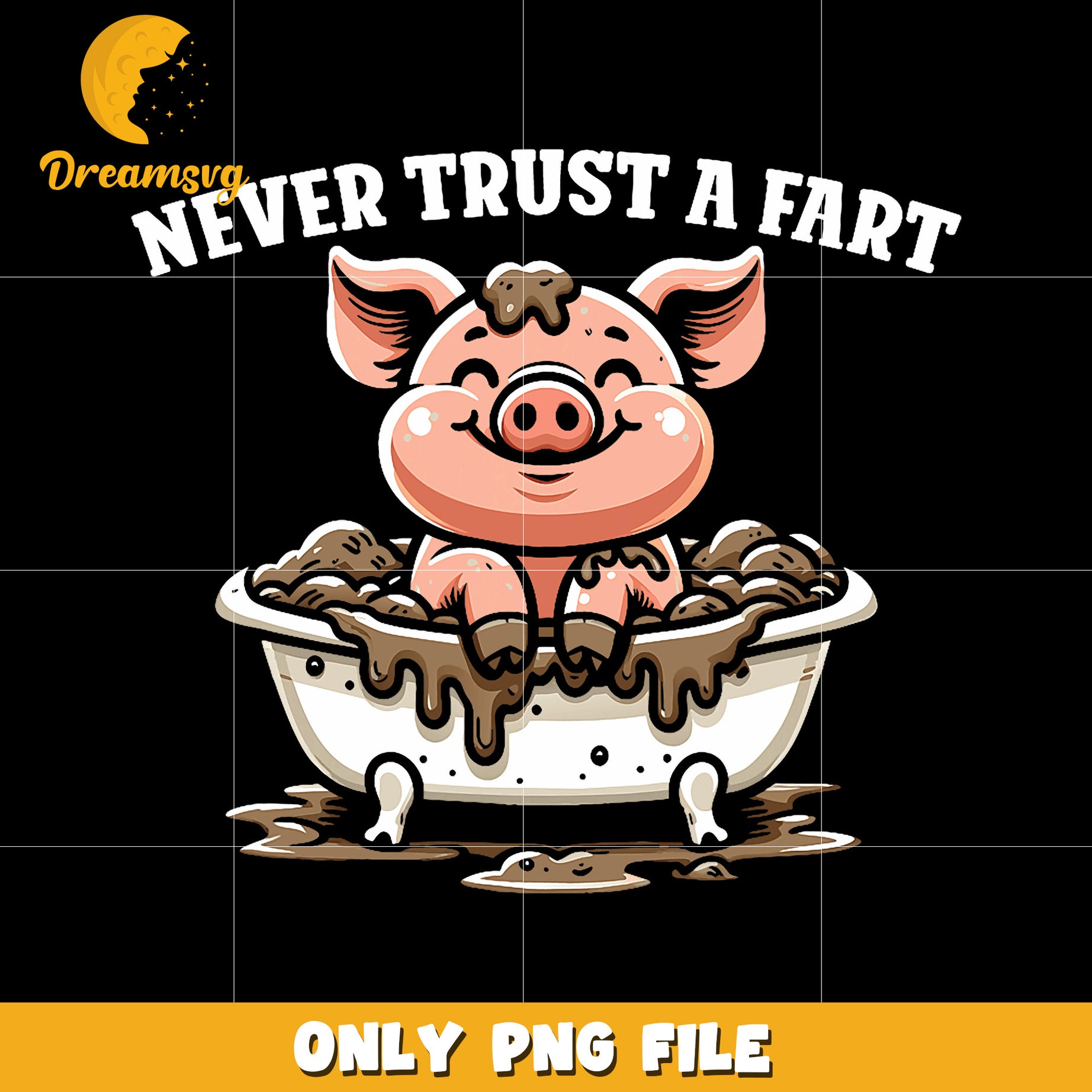 Funny pig never trust a fart png, funny pig png, fart humor png