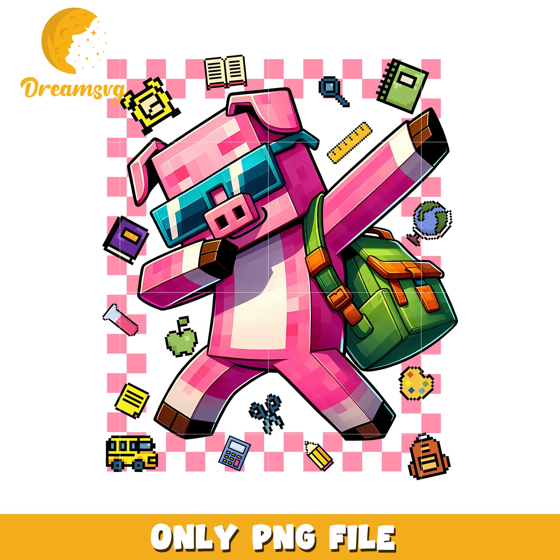 Funny pink minecraft pig png, minecraft png, minecraft games png