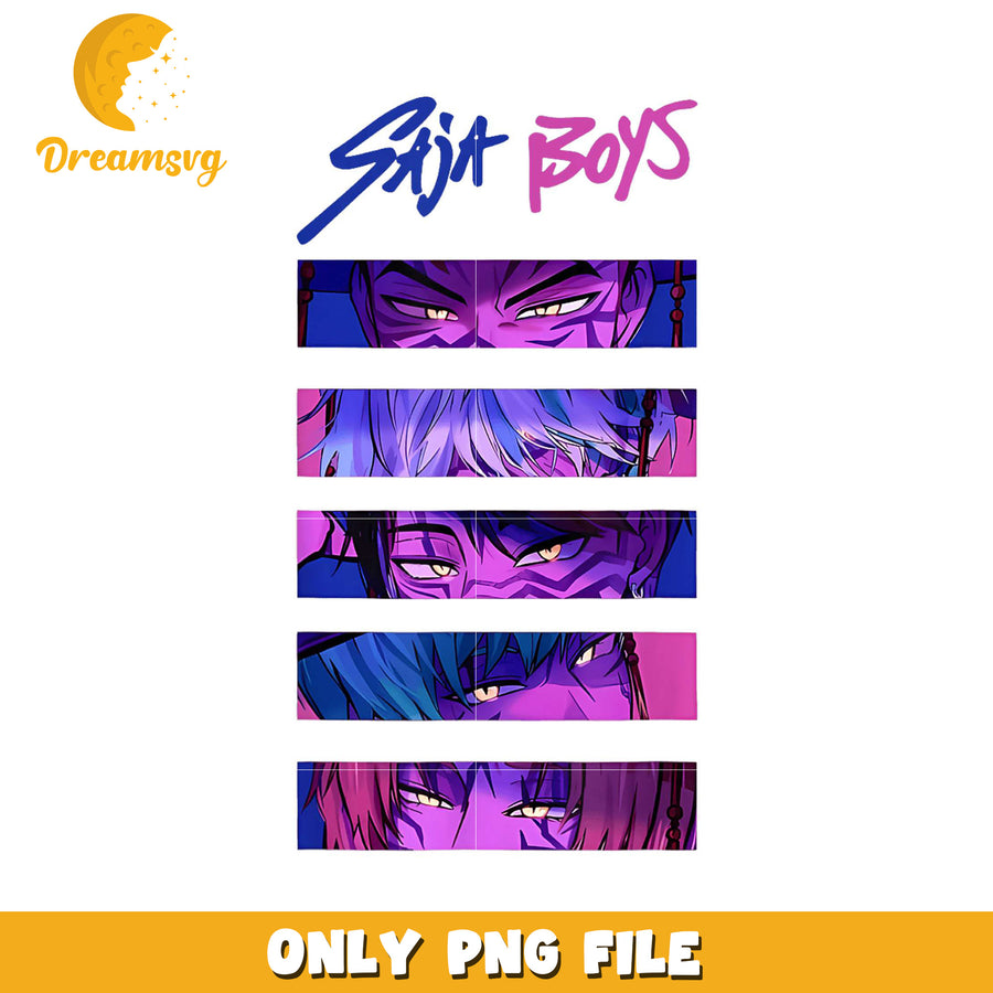 Funny saja name vintage png, kpop bands​ png, cyberpunk boys png