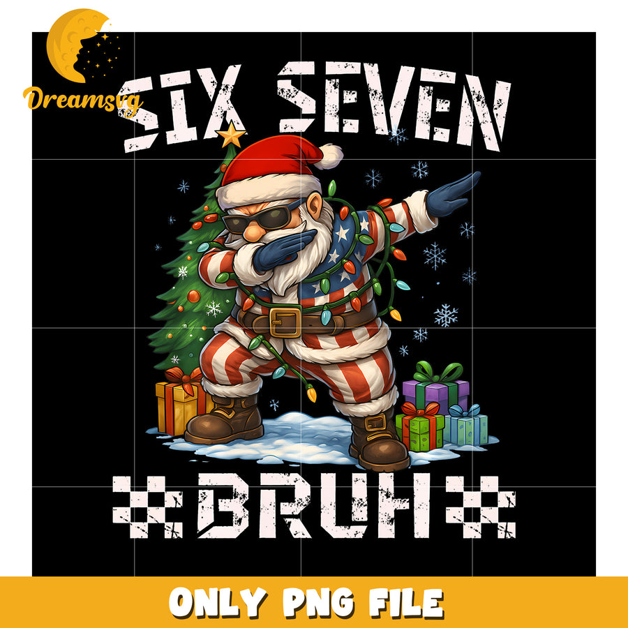 Funny santa six seven png, santa claus png, meme core png