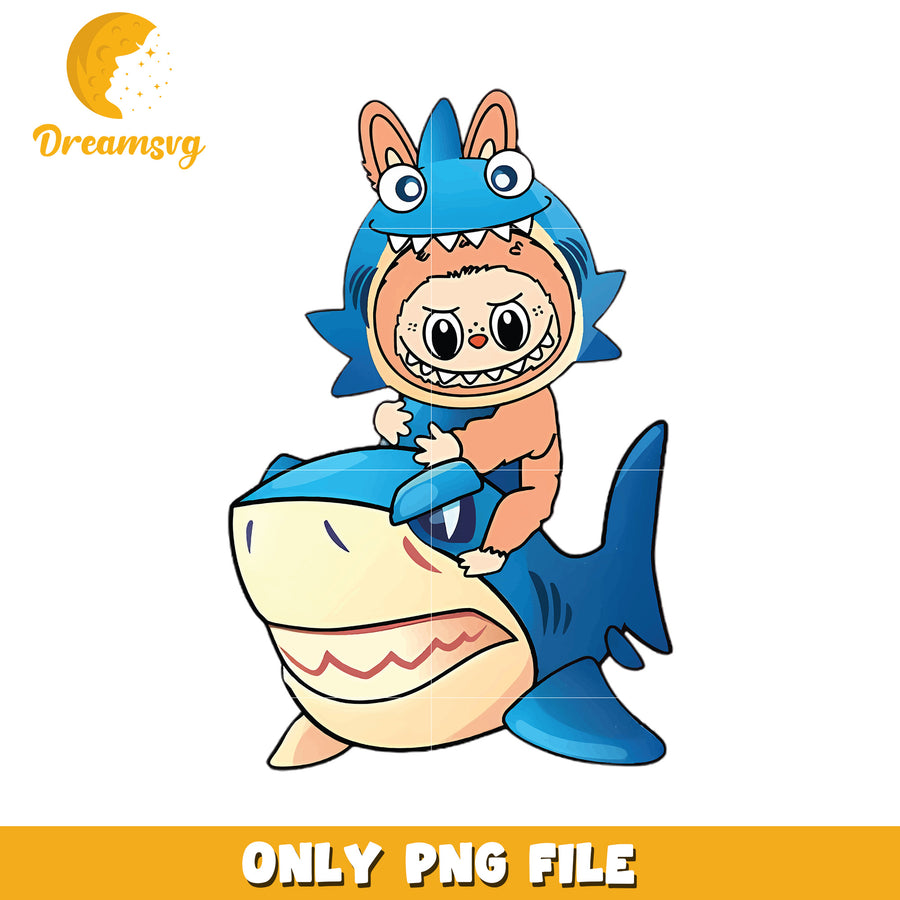 Funny shark labubu png, popmart labubu​ png, cartoon characters png