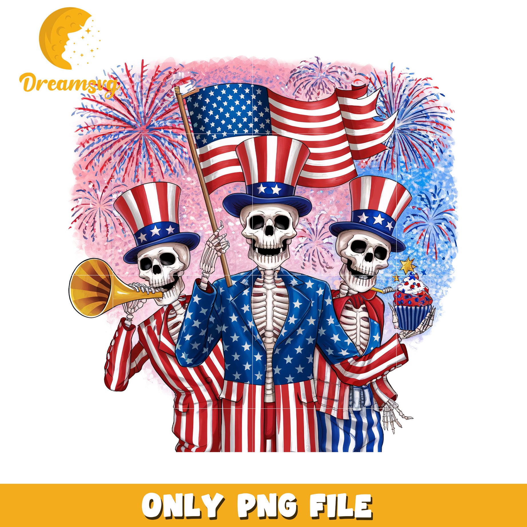 Funny skelenton usa design png, patriotic skeleton png, halloween usa png