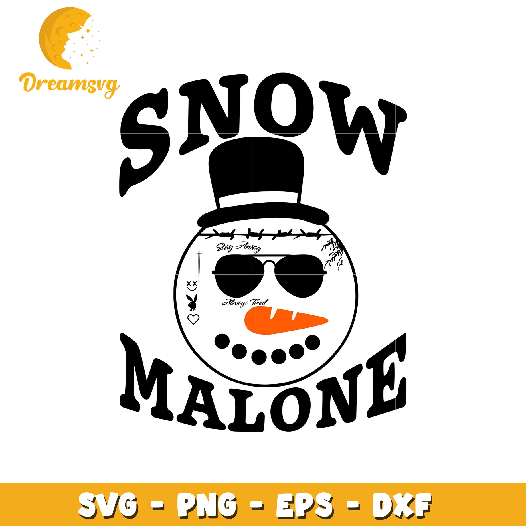 Funny snow malone design svg, snow man svg, christmas day svg