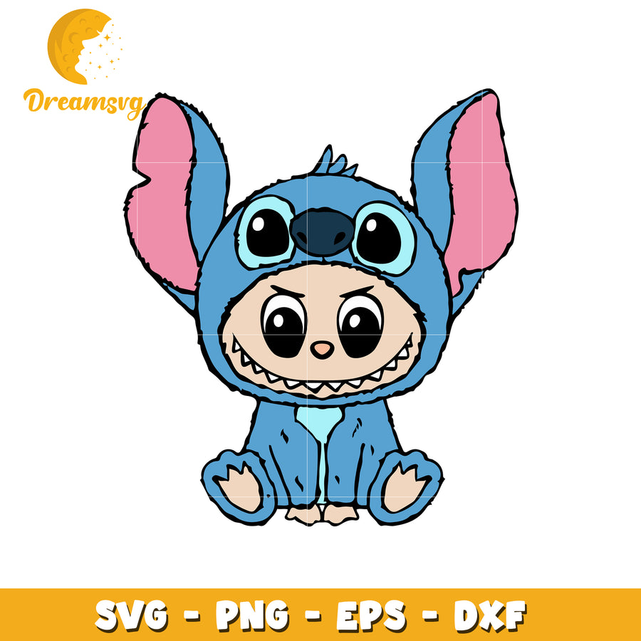 Funny stitch labubu svg, halloween svg, popmart labubu svg