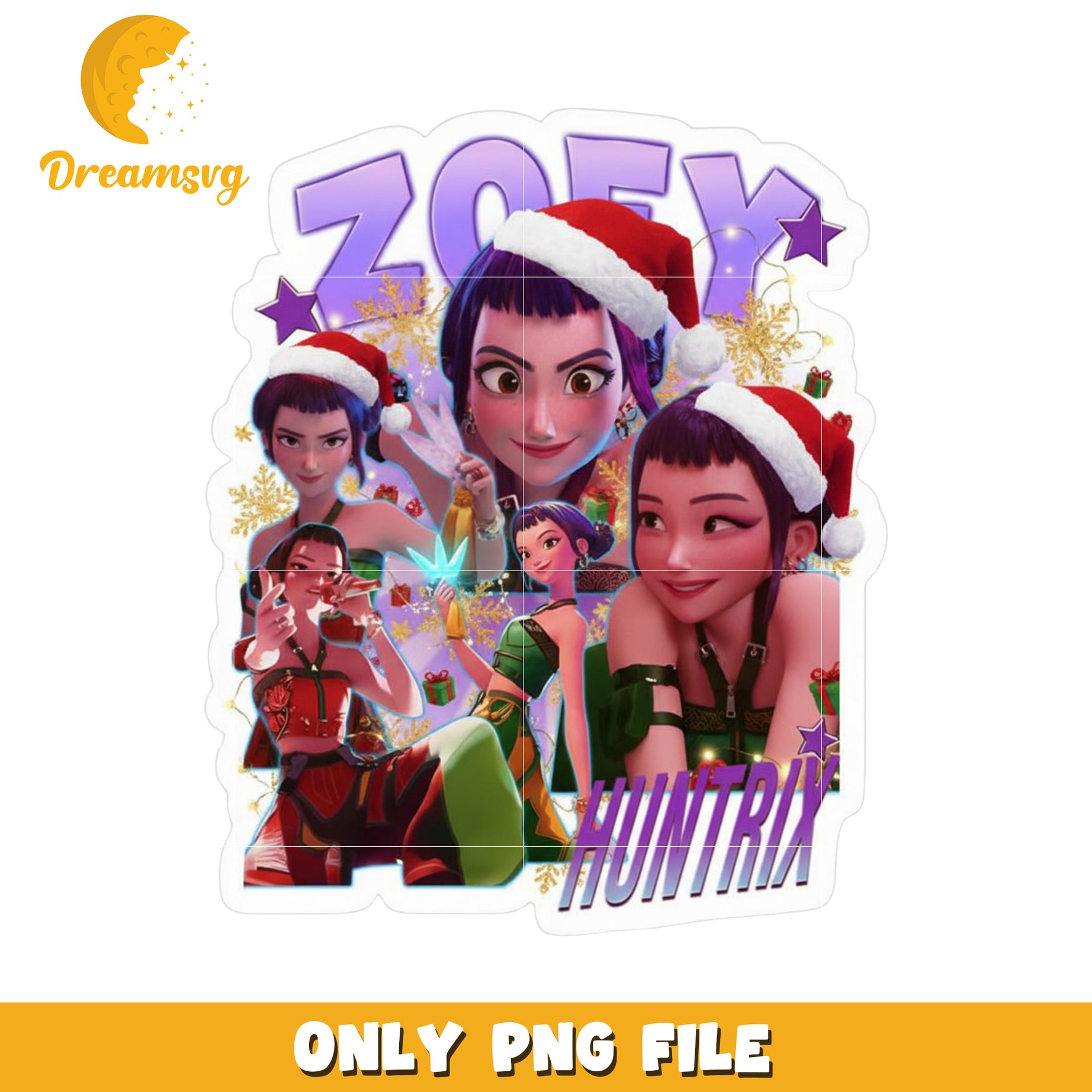 Funny zoey christmas png, demon hunter png, christmas png