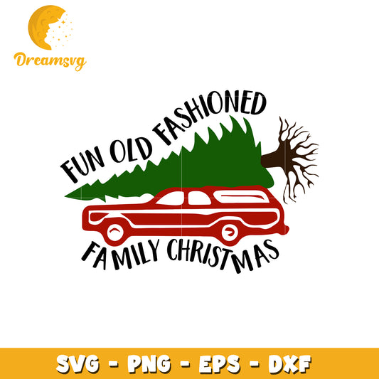 Fun old fashioned family christmas svg, christmas tree svg