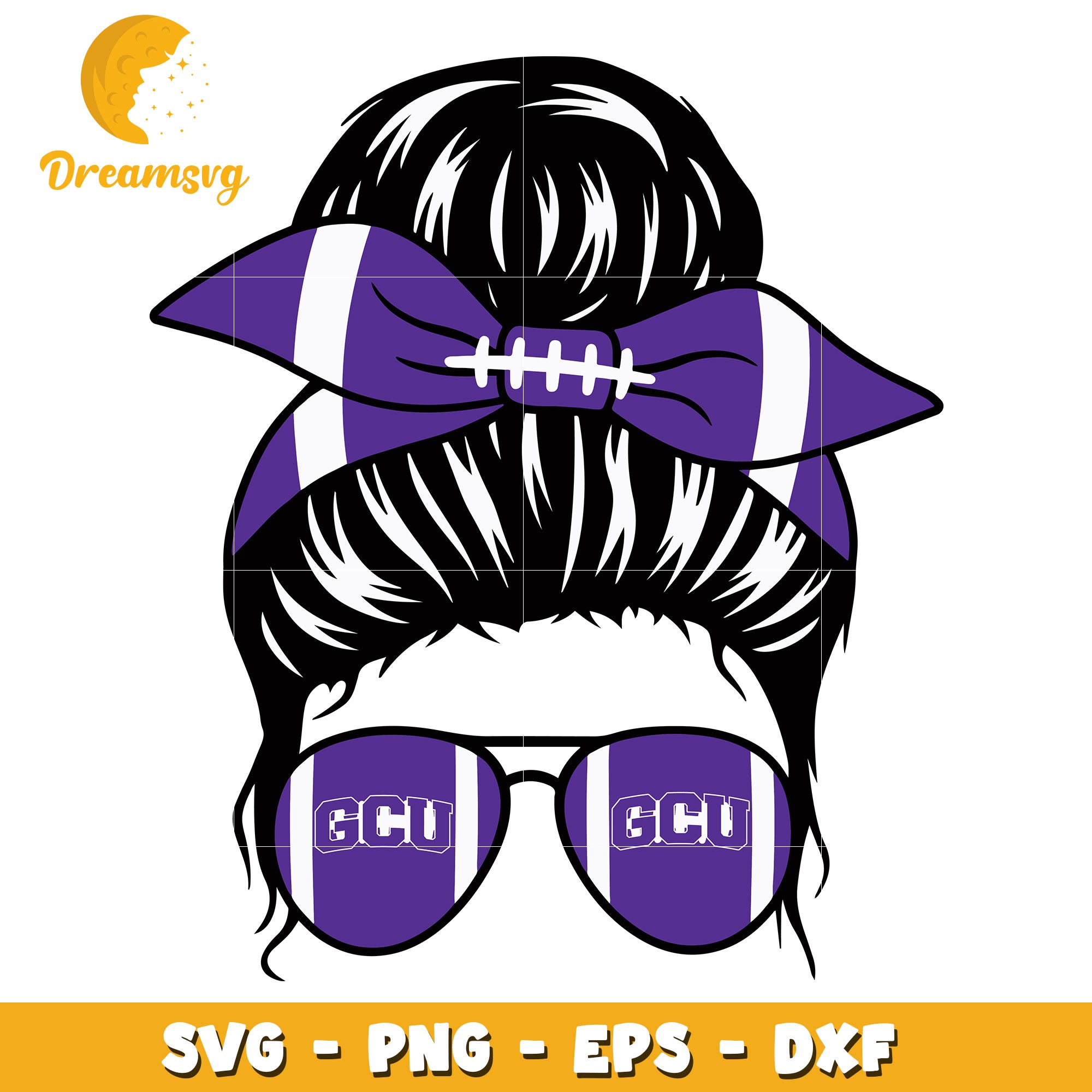 GCU Messy Bun SVG Cut File