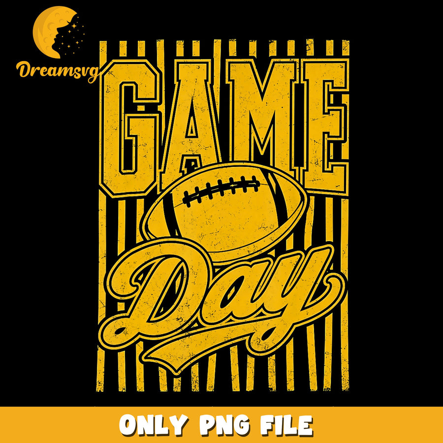Game Day Football Retro Vintage PNG, Grunge Distressed, Sports PNG