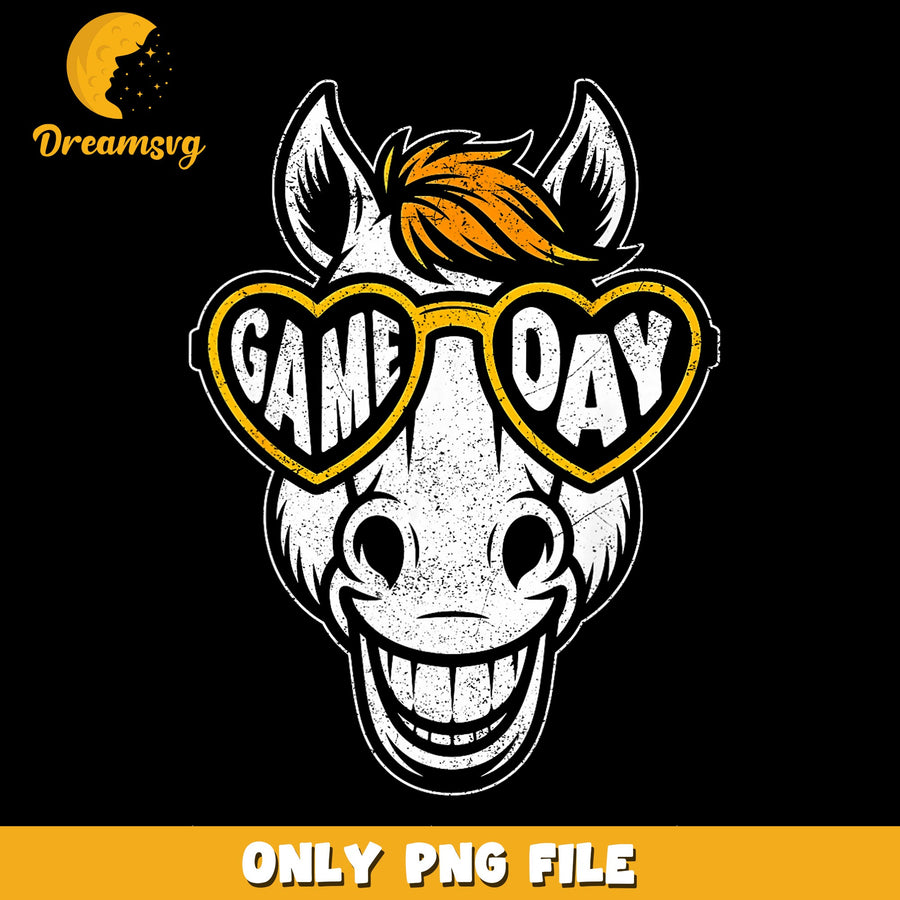 Game Day Horse With Sunglasses PNG, Funny Horse Face, Sports PNG