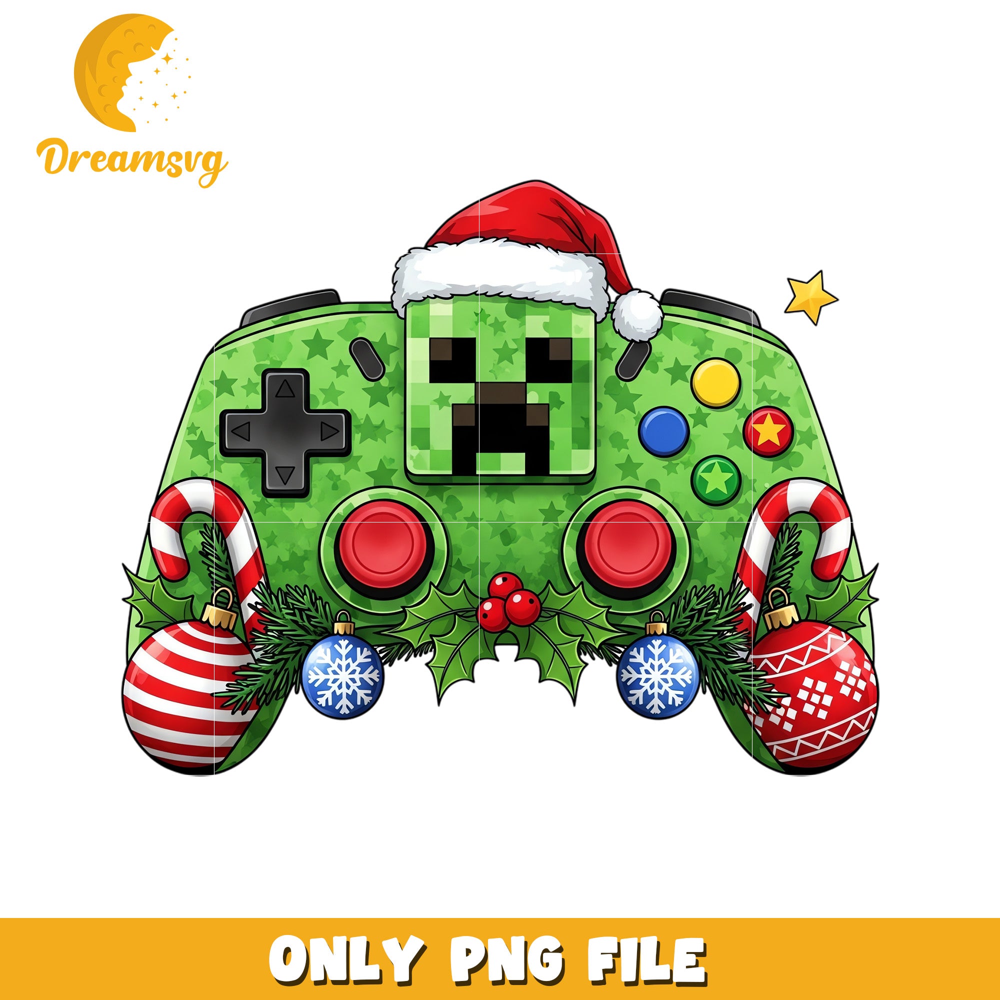 Gamepad creeper png, spirit christmas png, merry christmas​ png