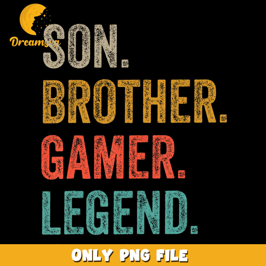Gamer Brother PNG, Son Legend, Family Humor PNG
