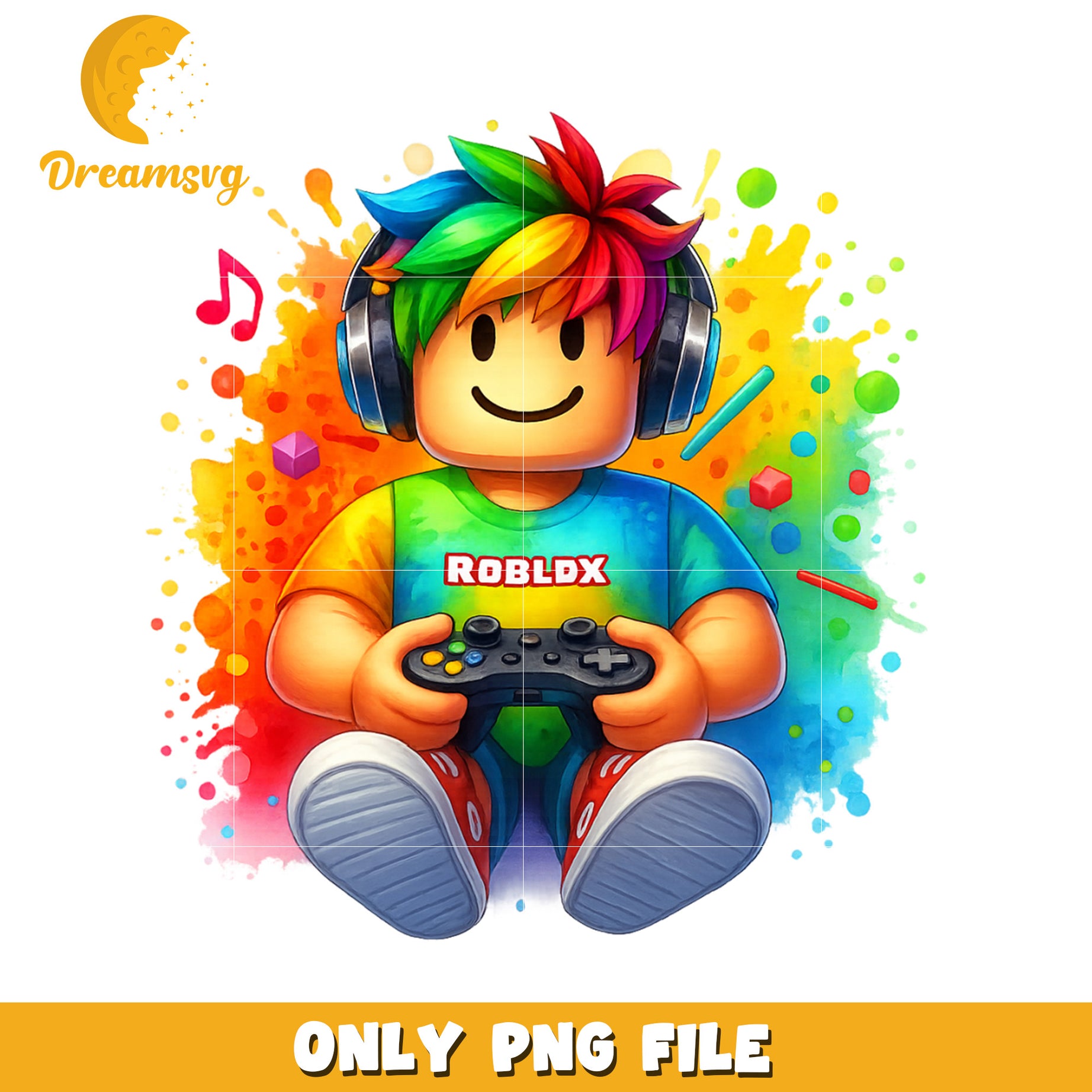 Gamer rainbow png, roblox fan art png, roblox design png