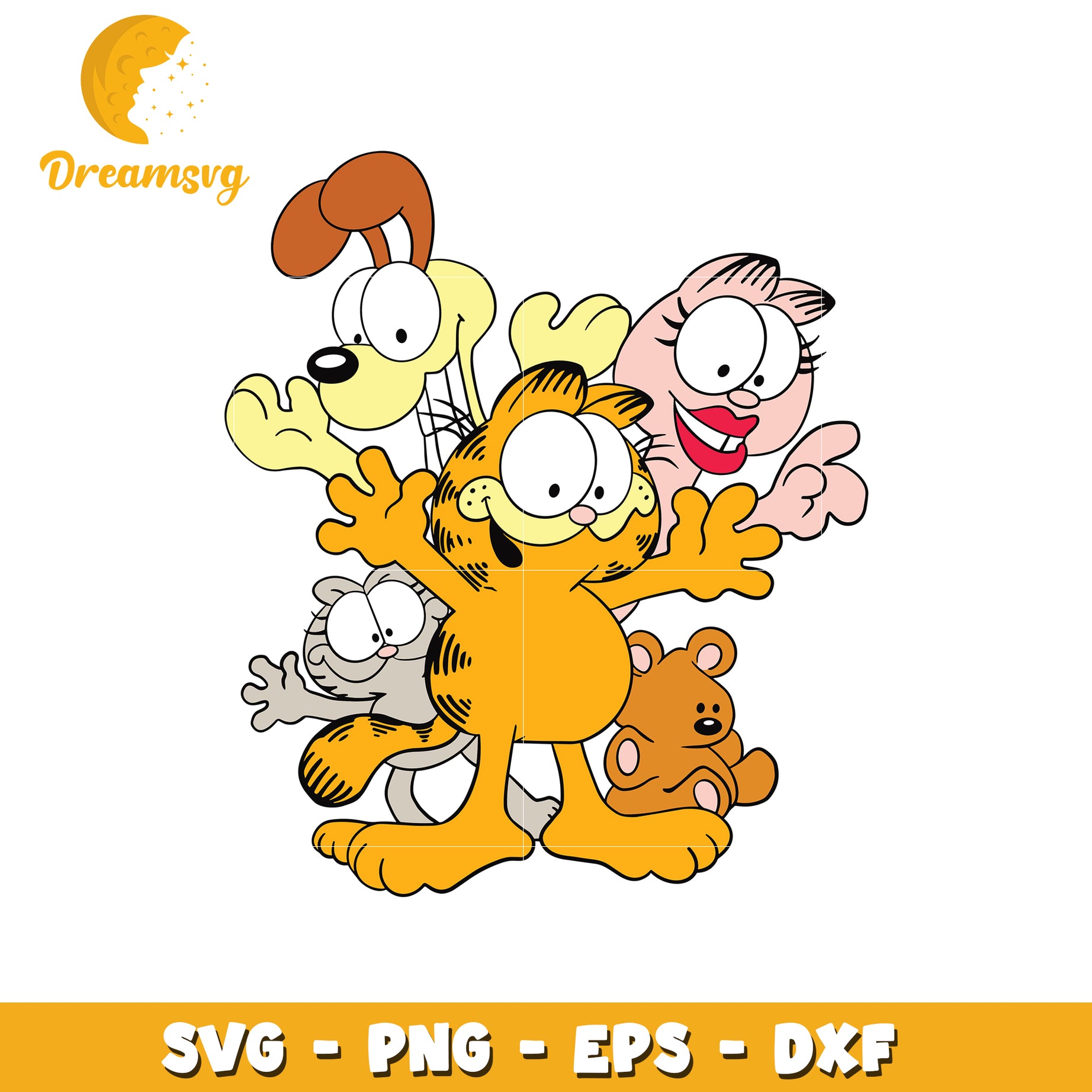 Garfield Friends SVG PNG EPS DXF Cut File