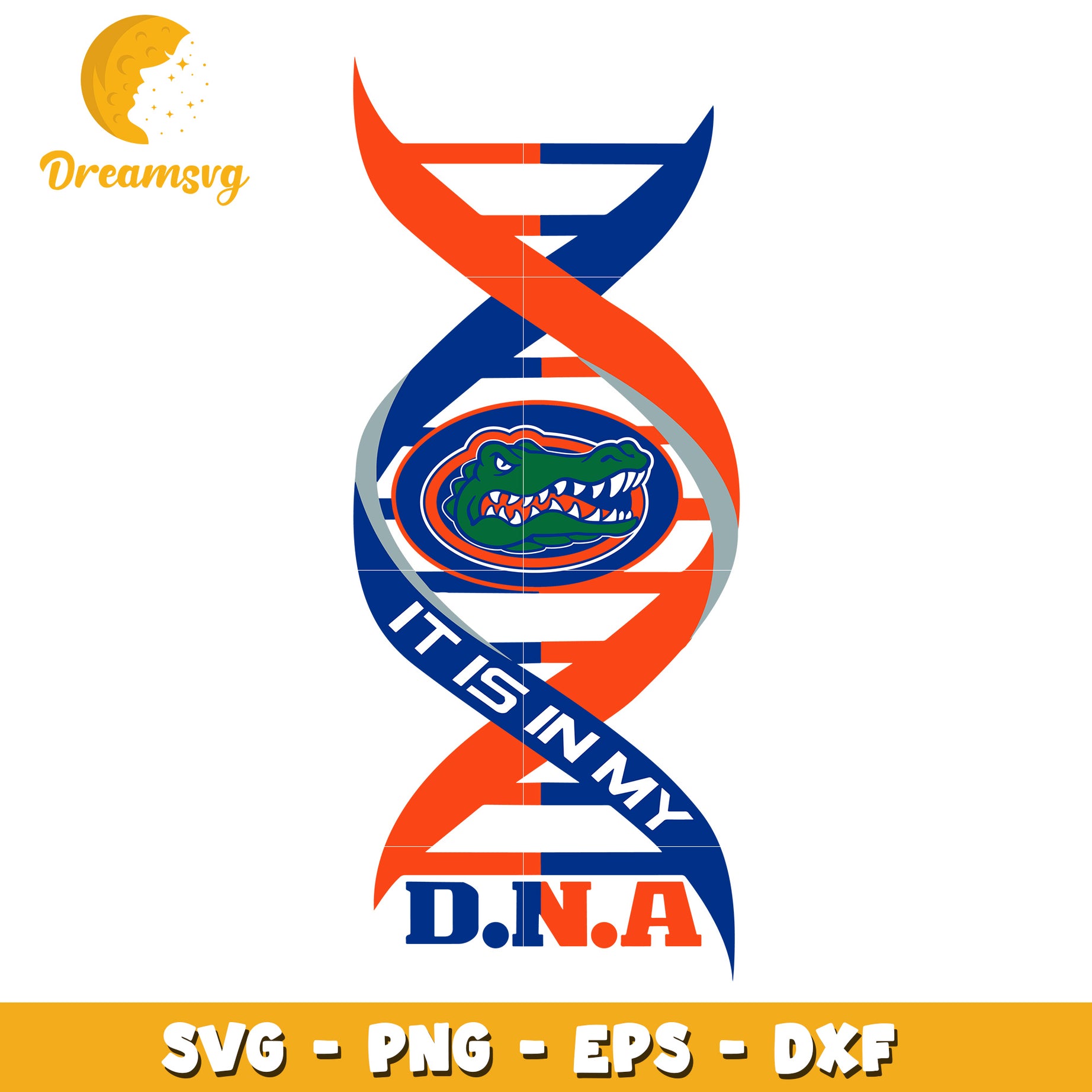 Gator DNA SVG PNG EPS DXF Cut File