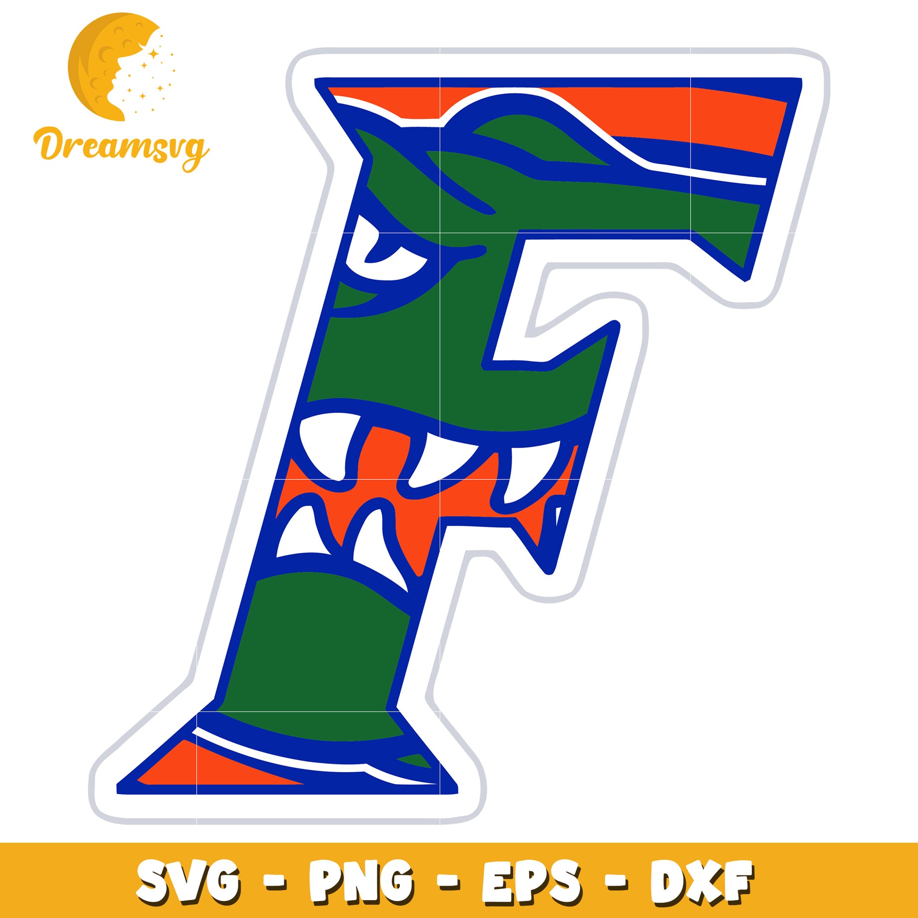 Gator F Letter SVG PNG EPS DXF