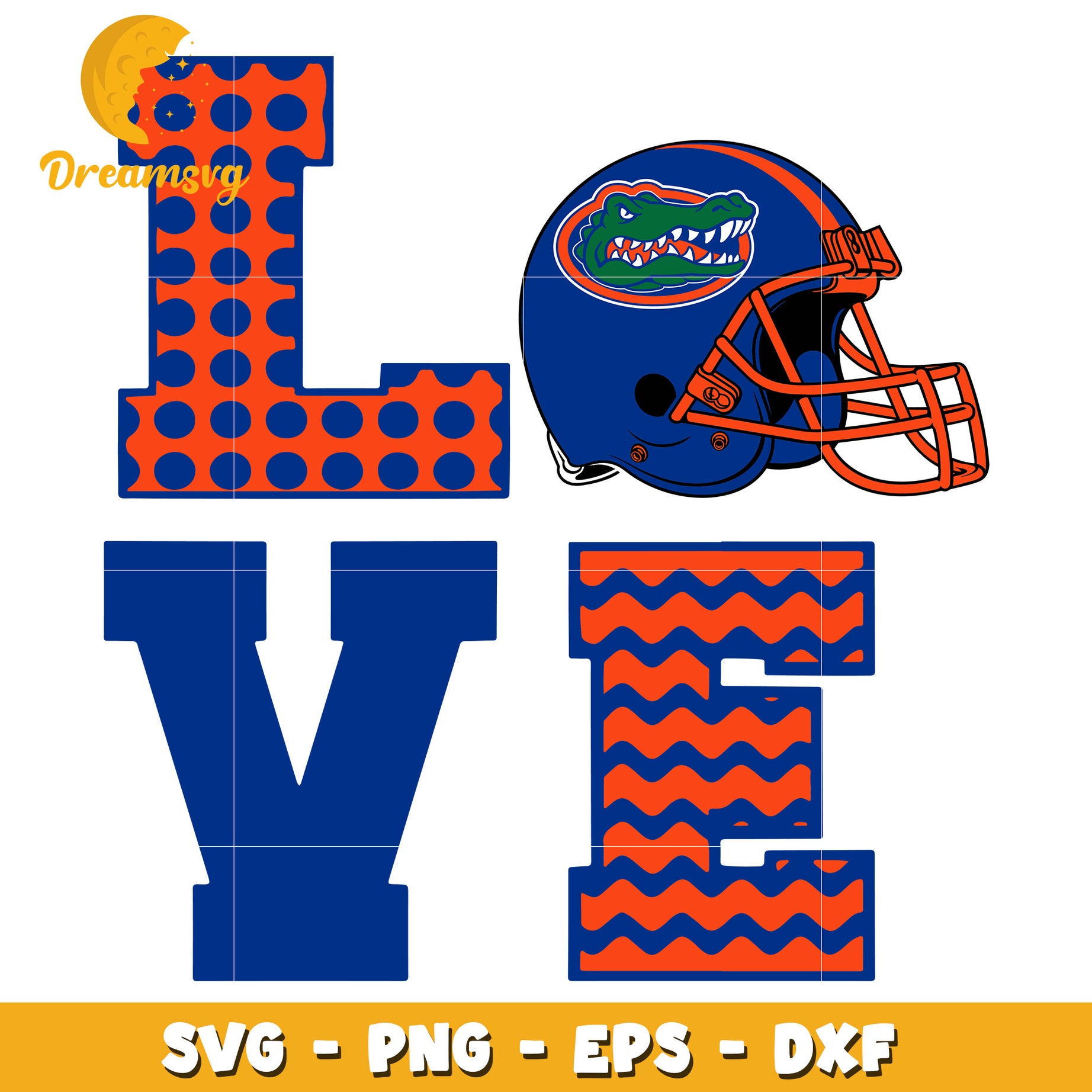 Gator Football Love SVG Cut File