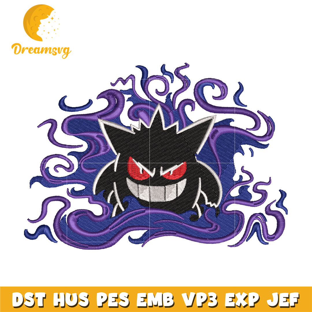 Gengar embroidery design, Pokemon embroidery – DreamSVG Store