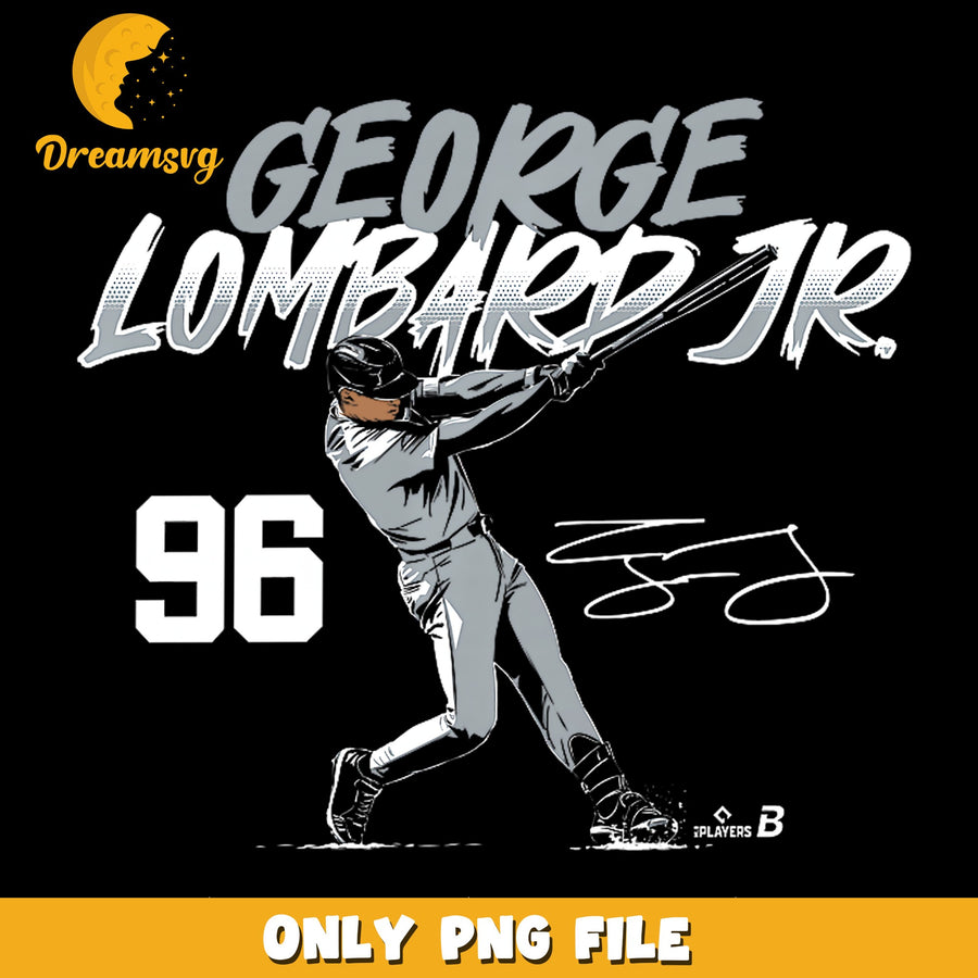 George Lombard Jr PNG, Baseball Design, Sports Art PNG