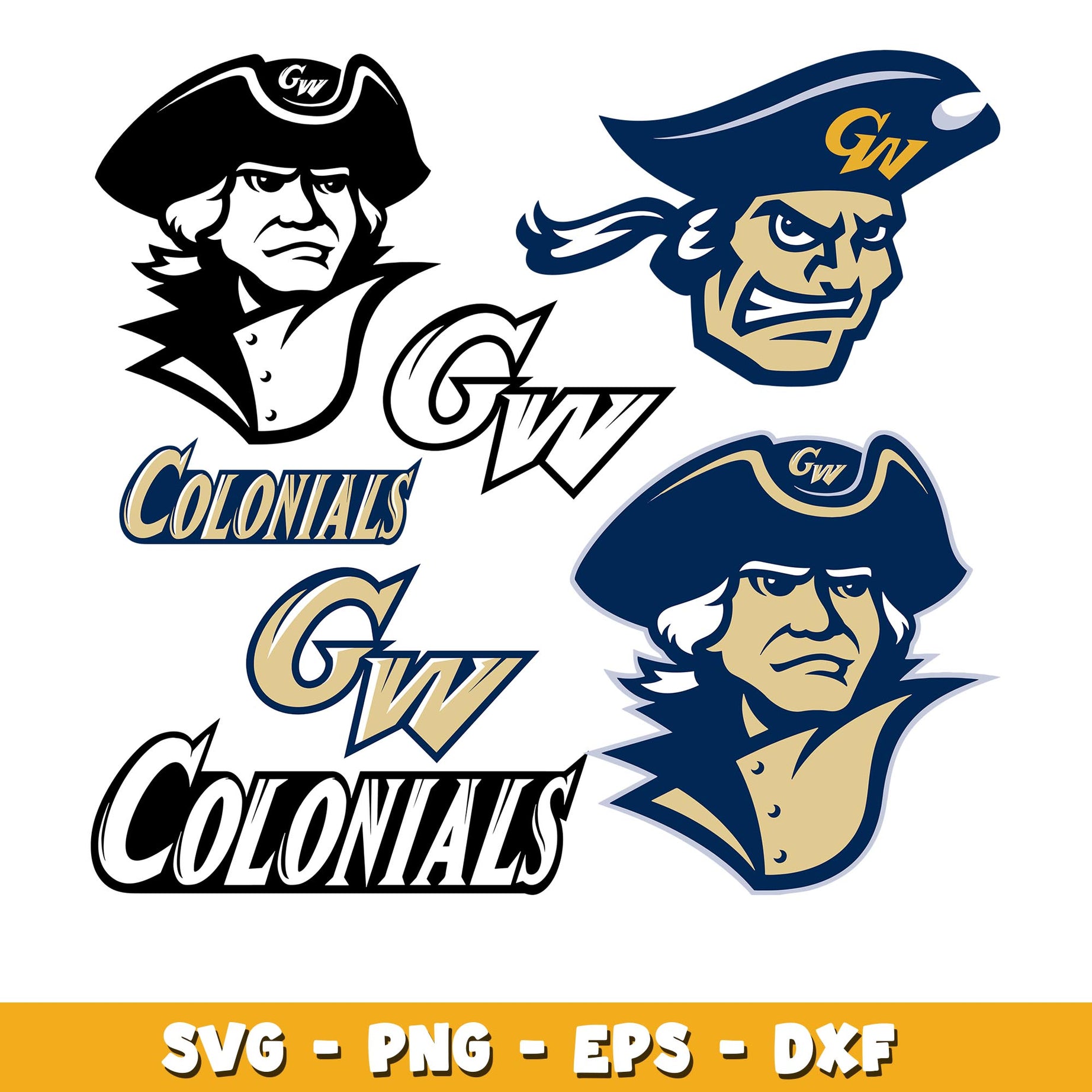 George Washington Bundle svg, George Washington logo svg, ncaa svg 