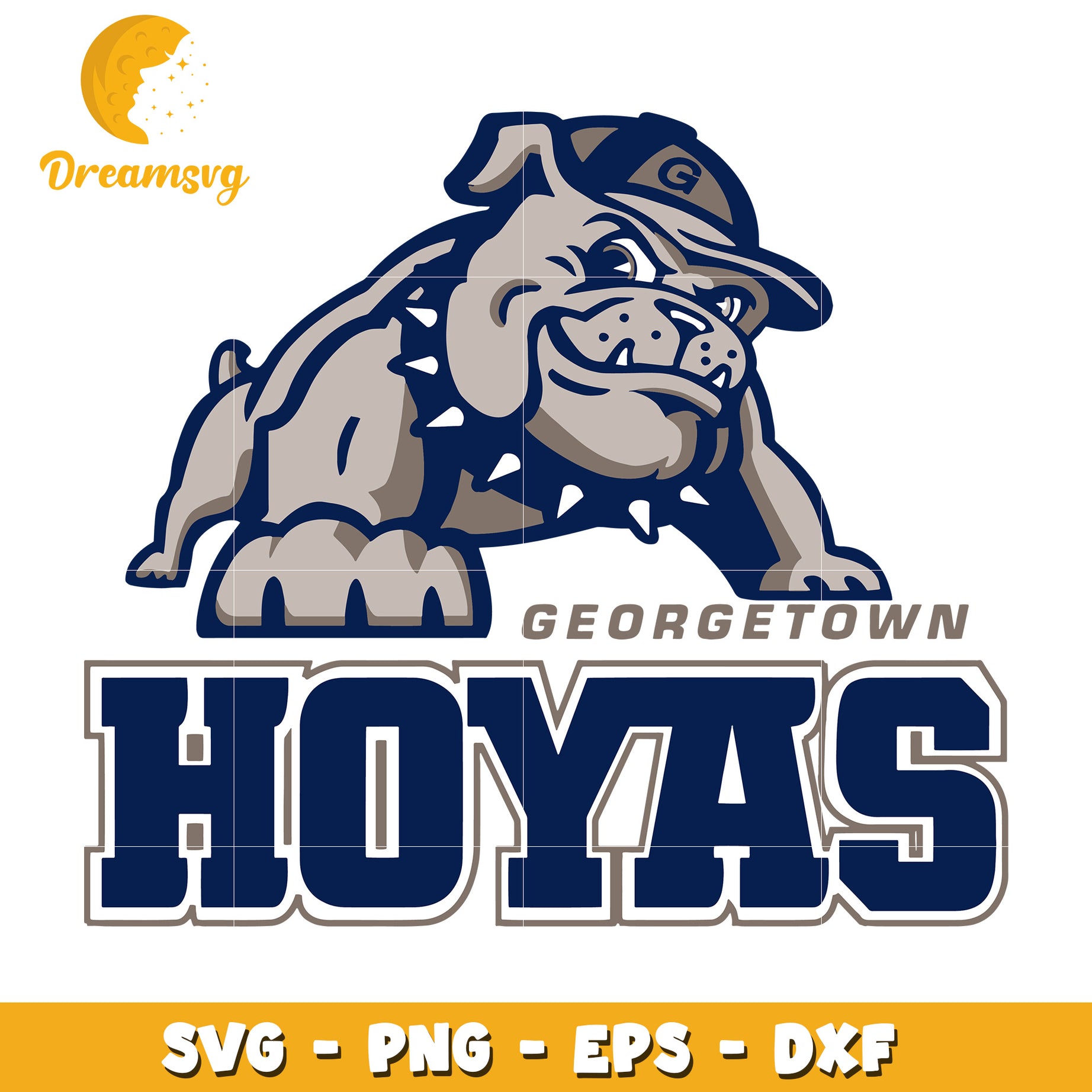 Georgetown Hoyas Bulldog SVG PNG EPS DXF