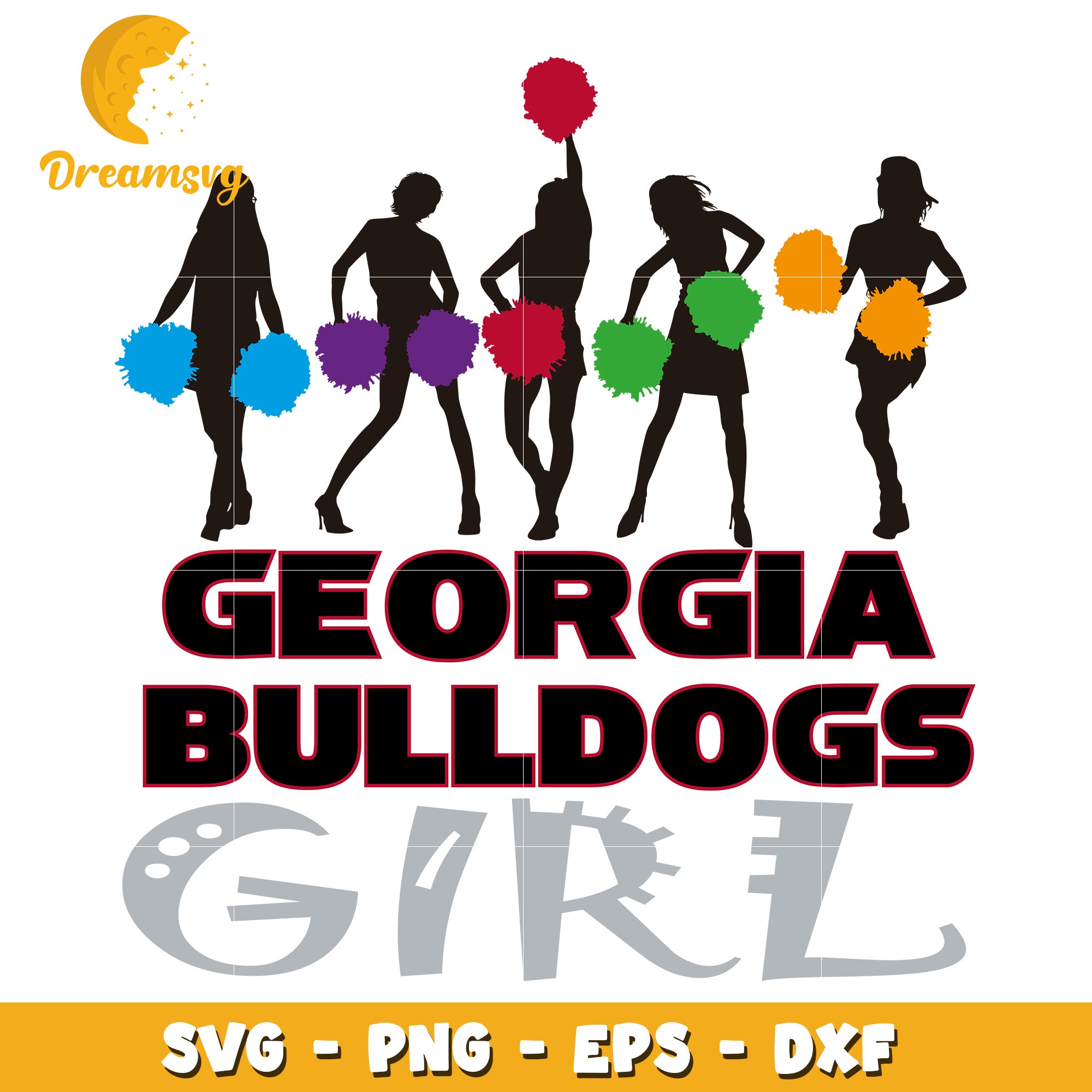Georgia Bulldogs Cheerleader SVG PNG EPS DXF