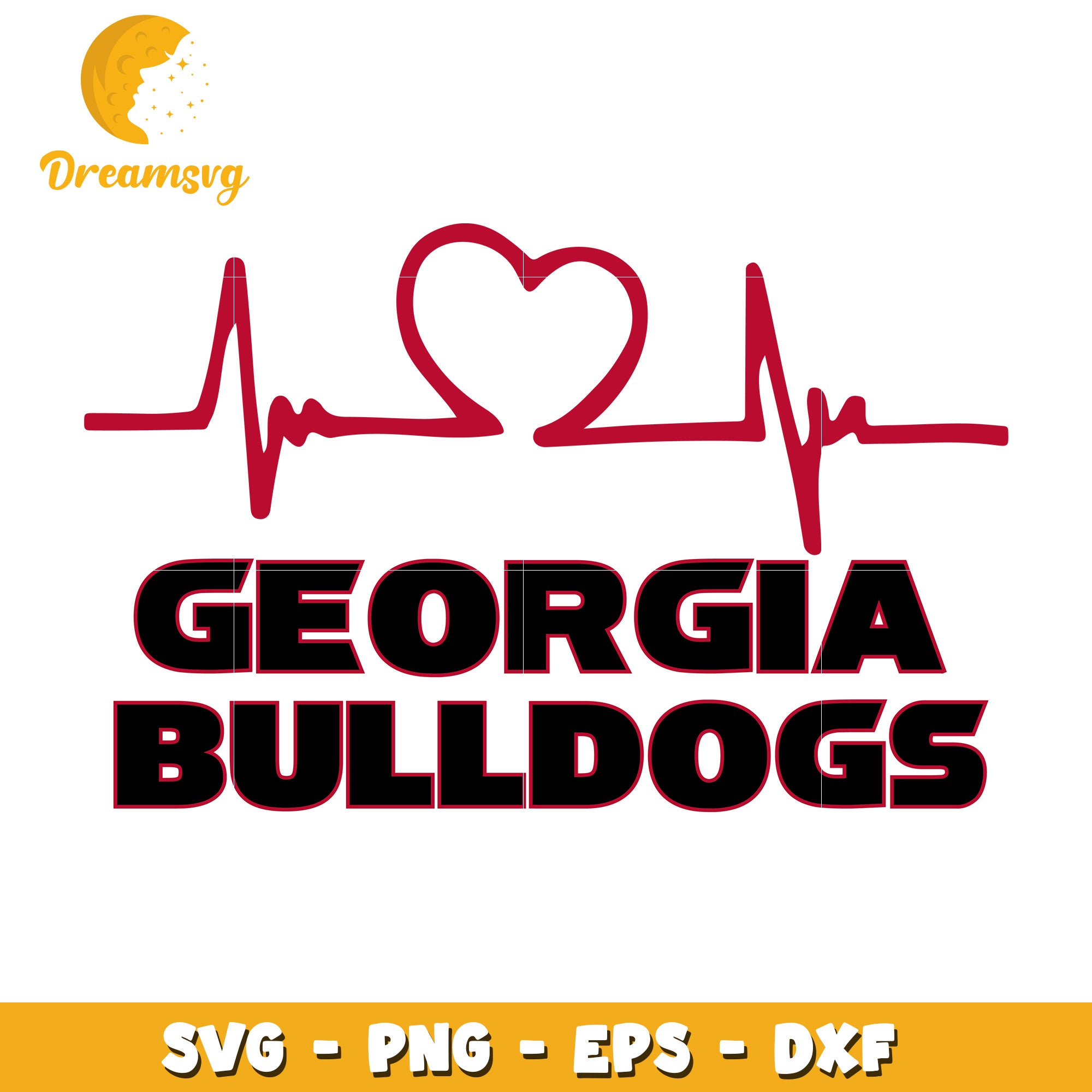 Georgia Bulldogs Heartbeat SVG Cut File