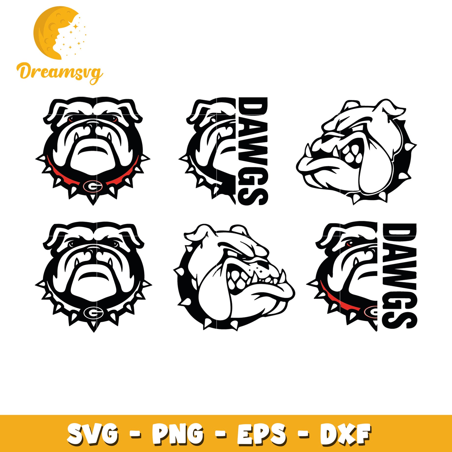 Logo Georgia bulldogs face bundle svg, georgia bulldogs football​ svg