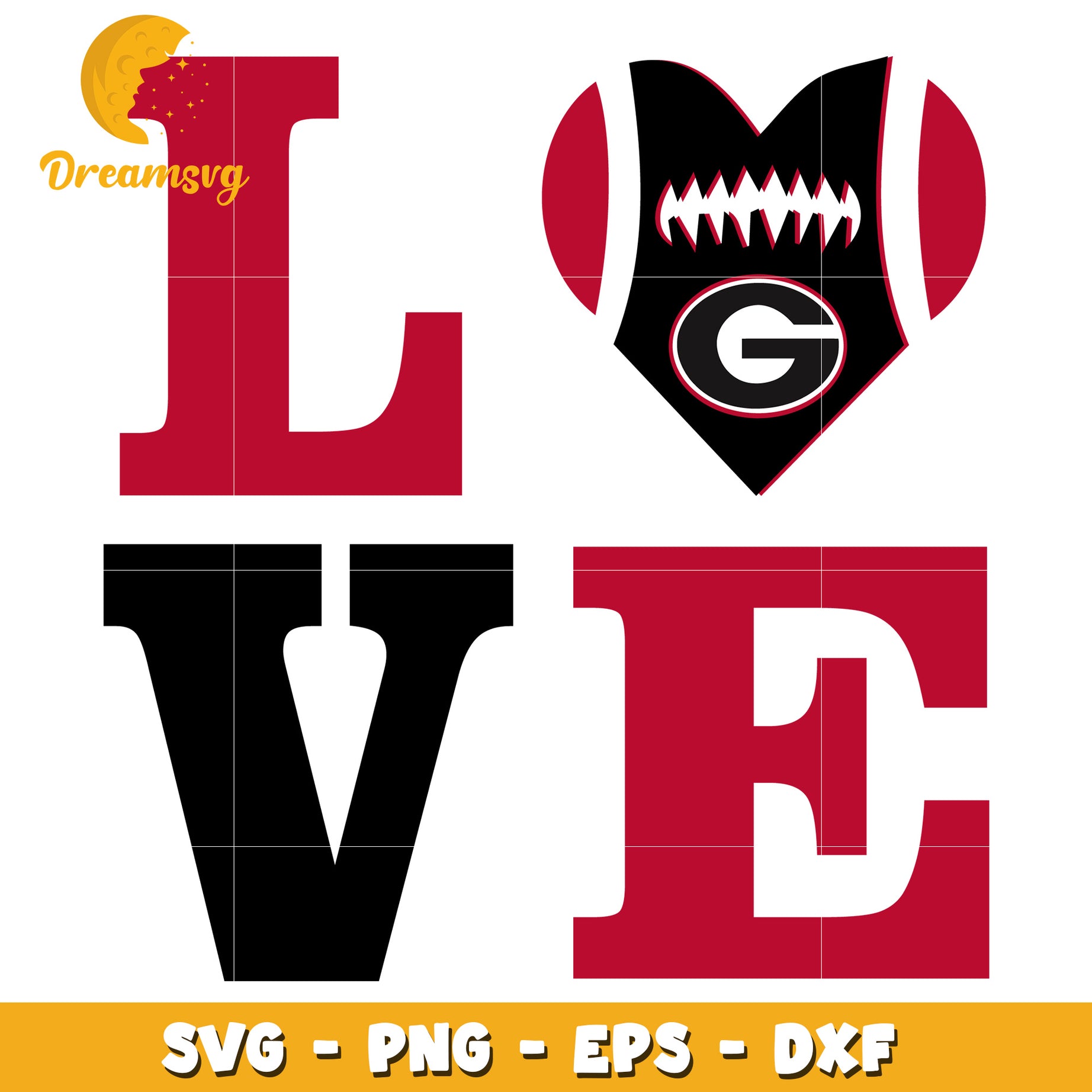 Georgia Bulldogs Love SVG Cut File