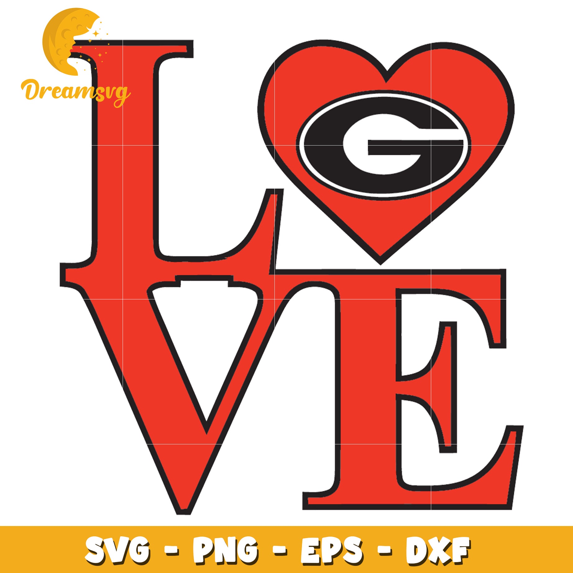 Georgia Bulldogs Love SVG PNG EPS DXF