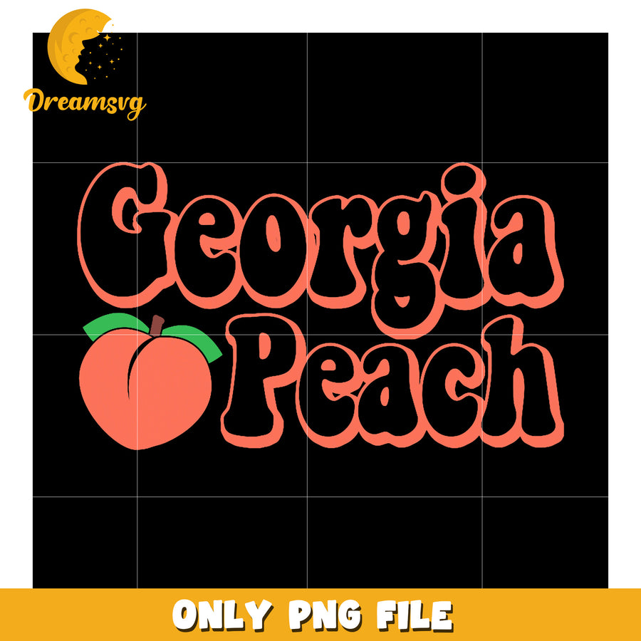 Georgia Peach PNG Design Retro Style