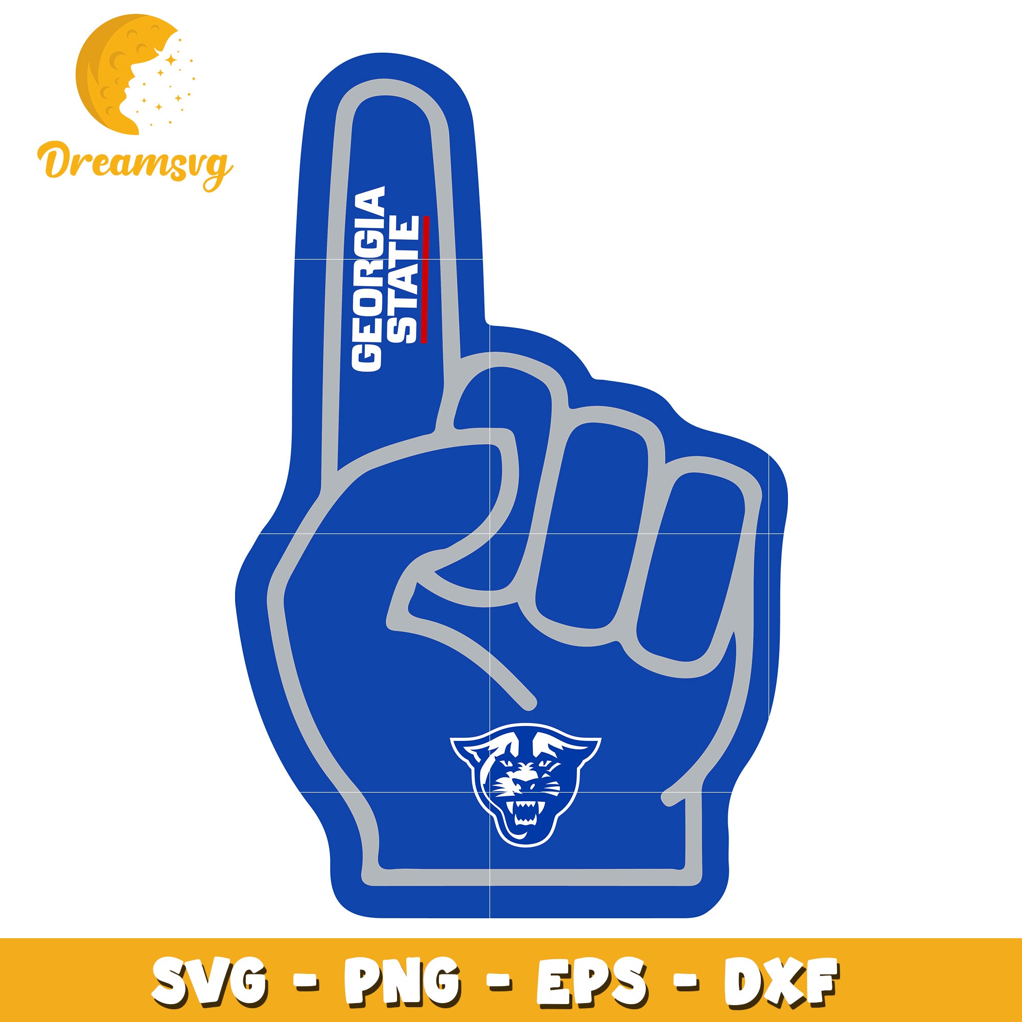 Georgia State Foam Finger SVG File for Sports Fans and Crafts