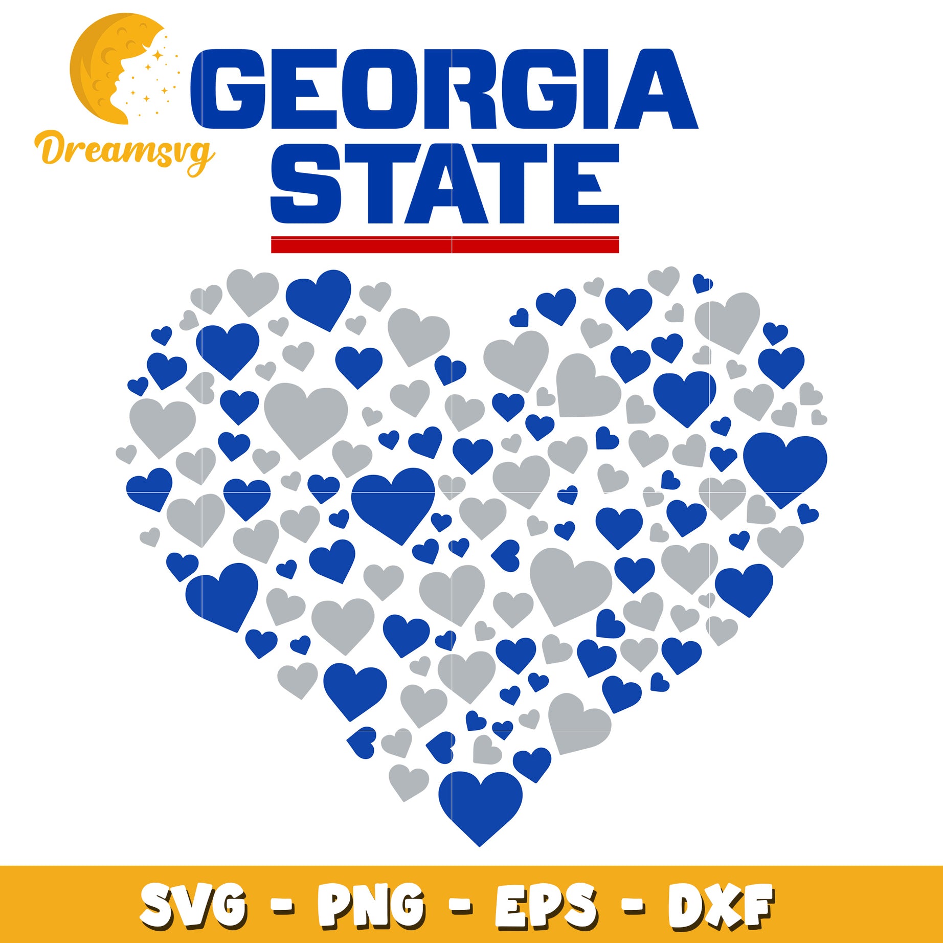 Georgia State Heart SVG PNG EPS DXF