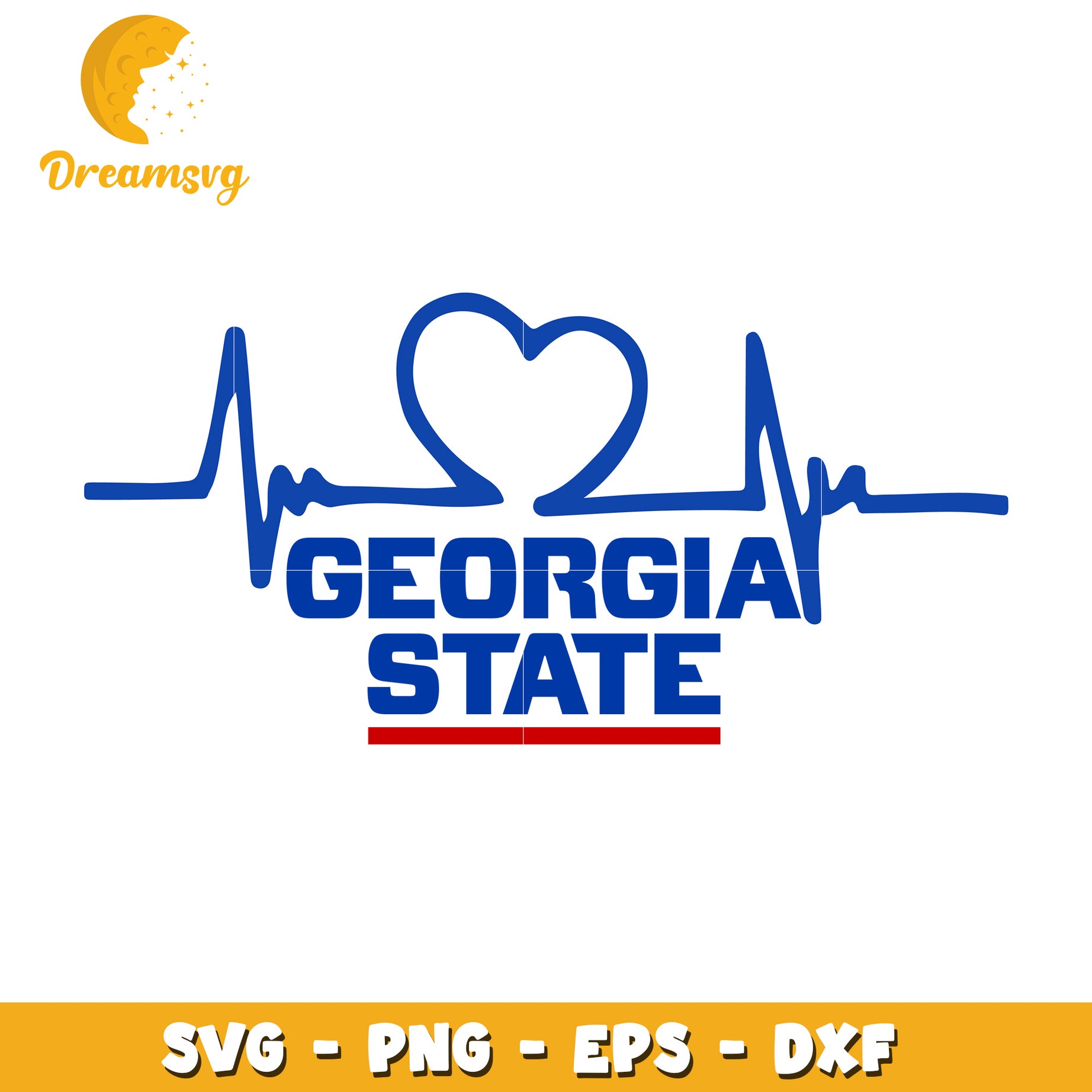 Georgia State Heartbeat SVG Cut File
