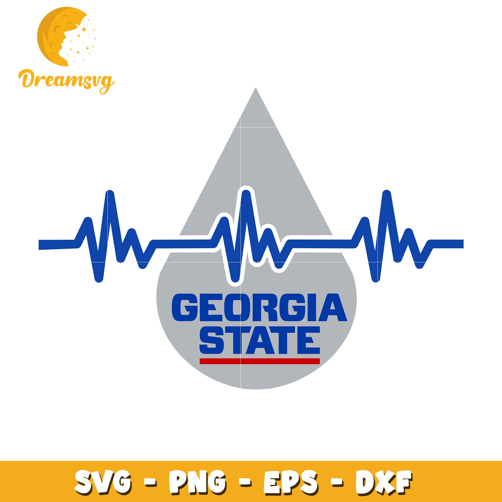 Georgia State Heartbeat SVG PNG EPS DXF