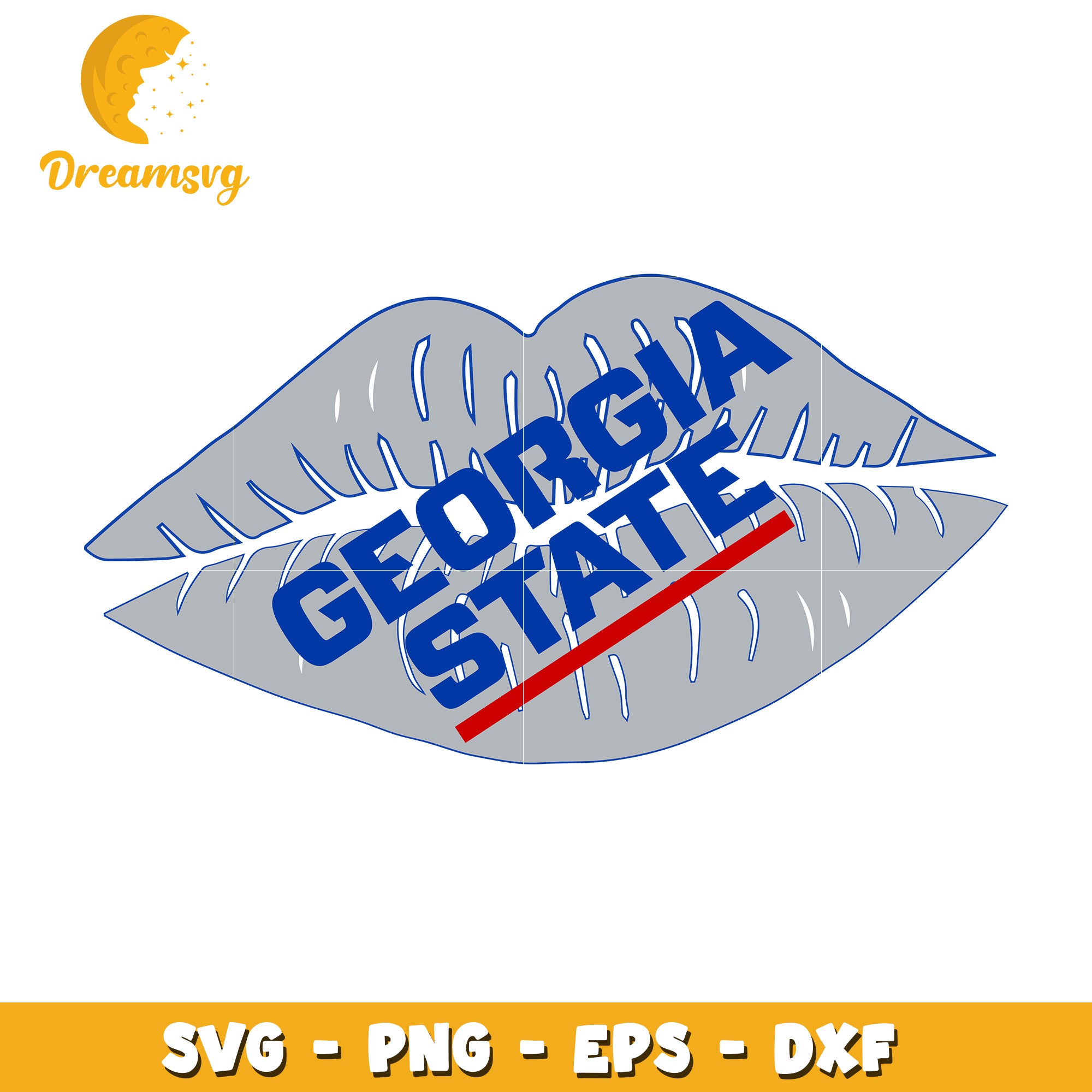 Georgia State Lips SVG Cut File