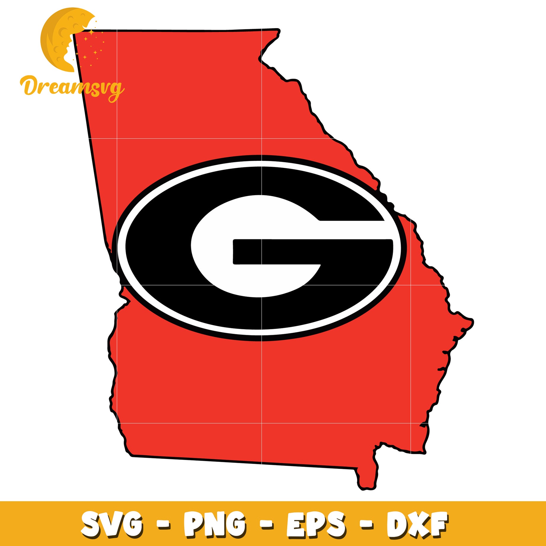 Georgia State Outline SVG with University Logo Design Files