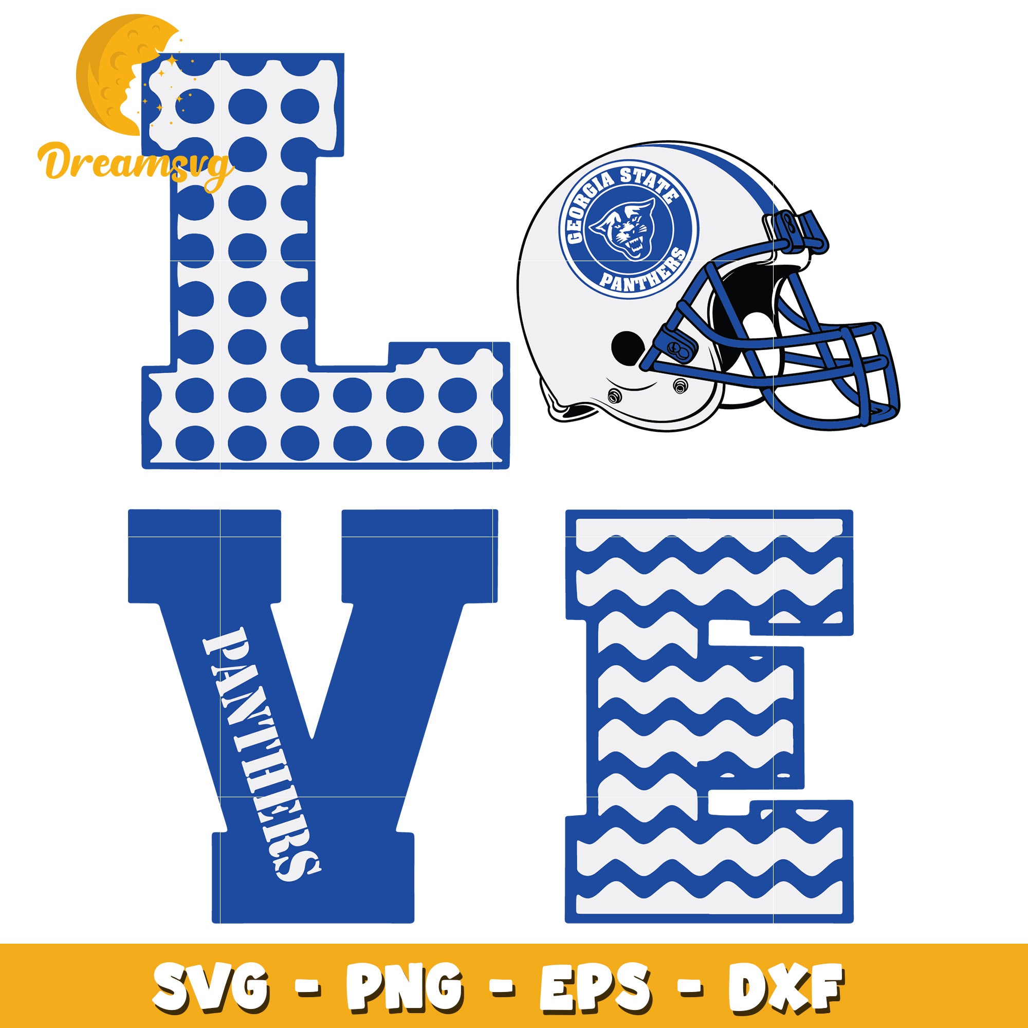 Georgia State Panthers Love SVG Cut File