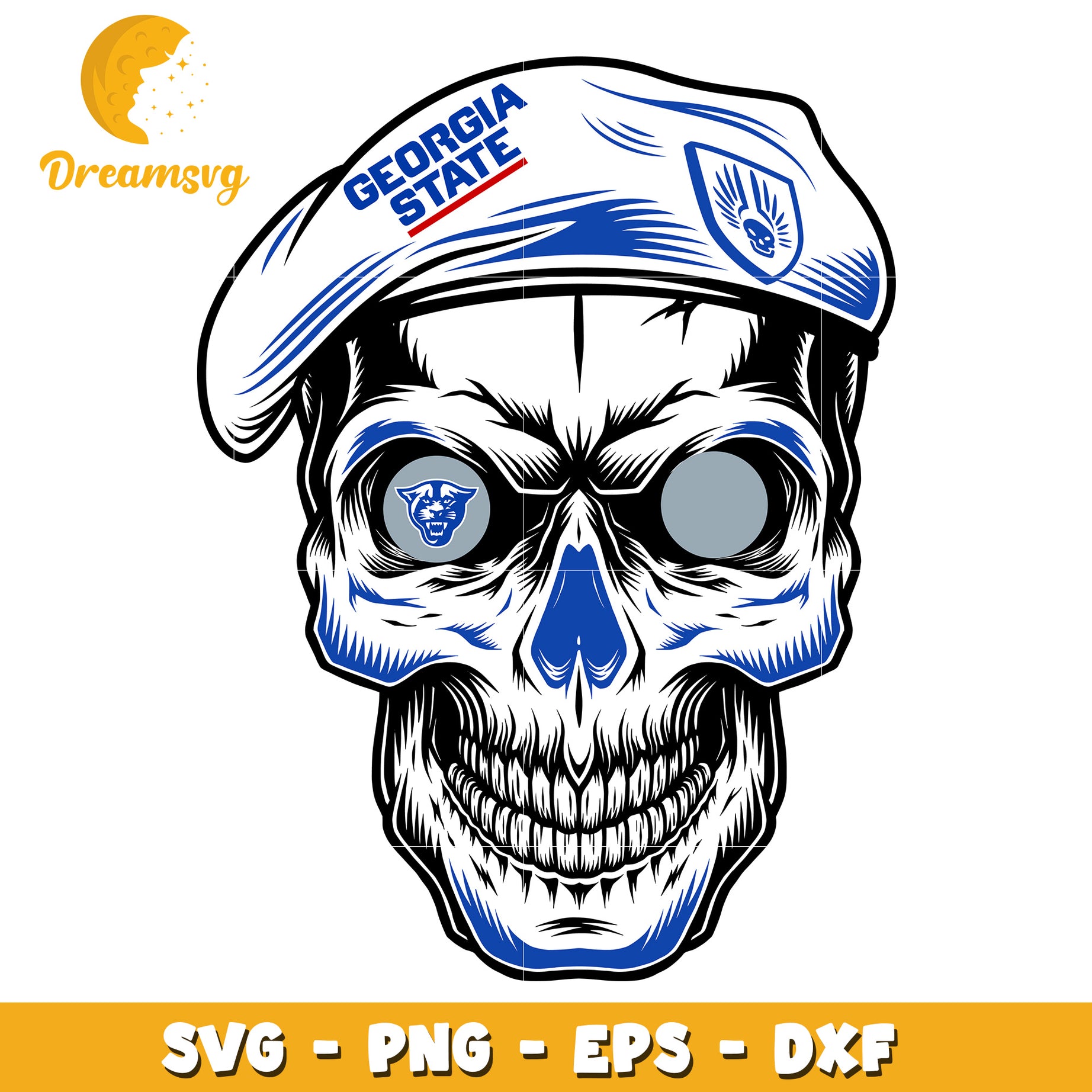 Georgia State Skull SVG PNG EPS DXF