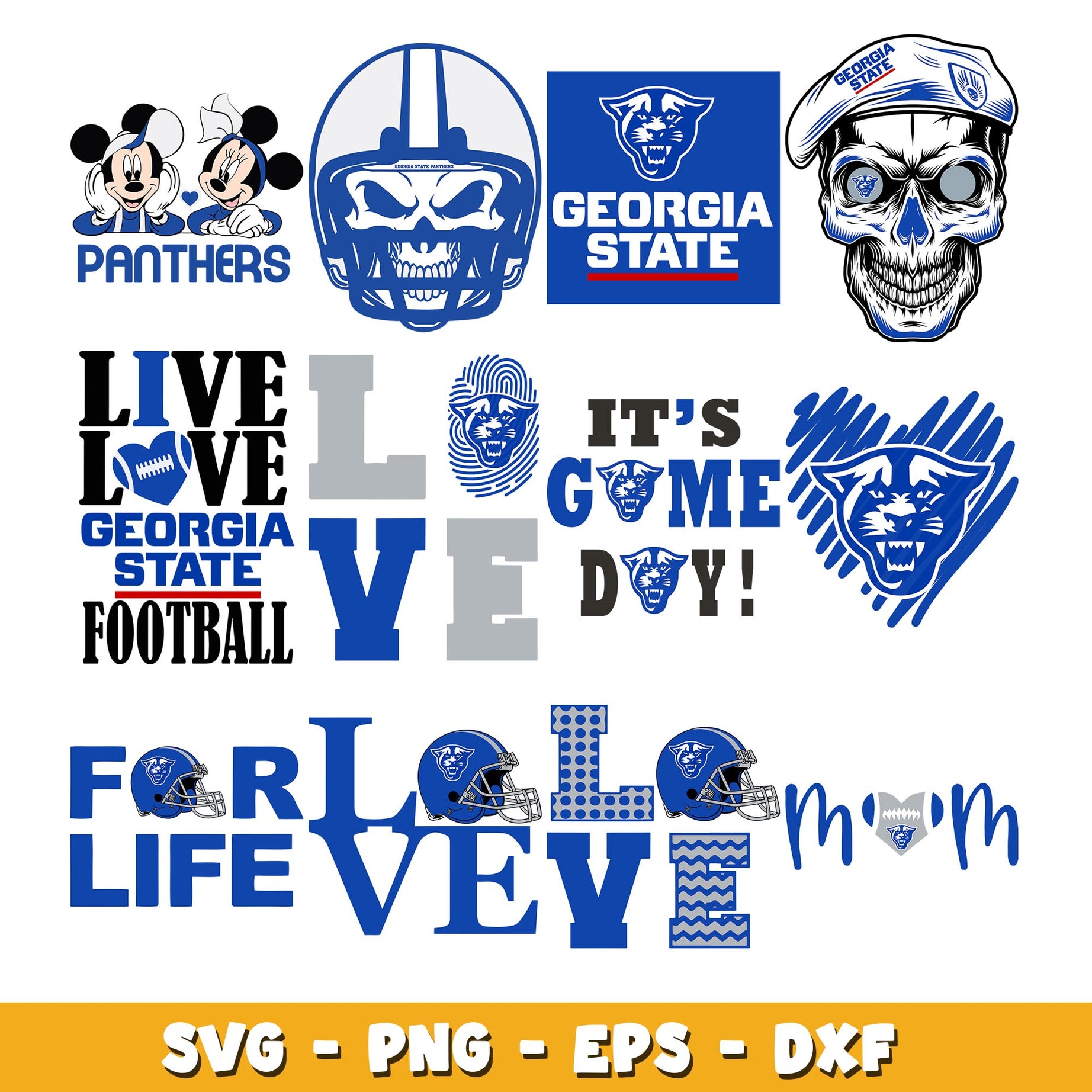 Georgia State Love Bundle svg, Georgia State logo svg, ncaa svg