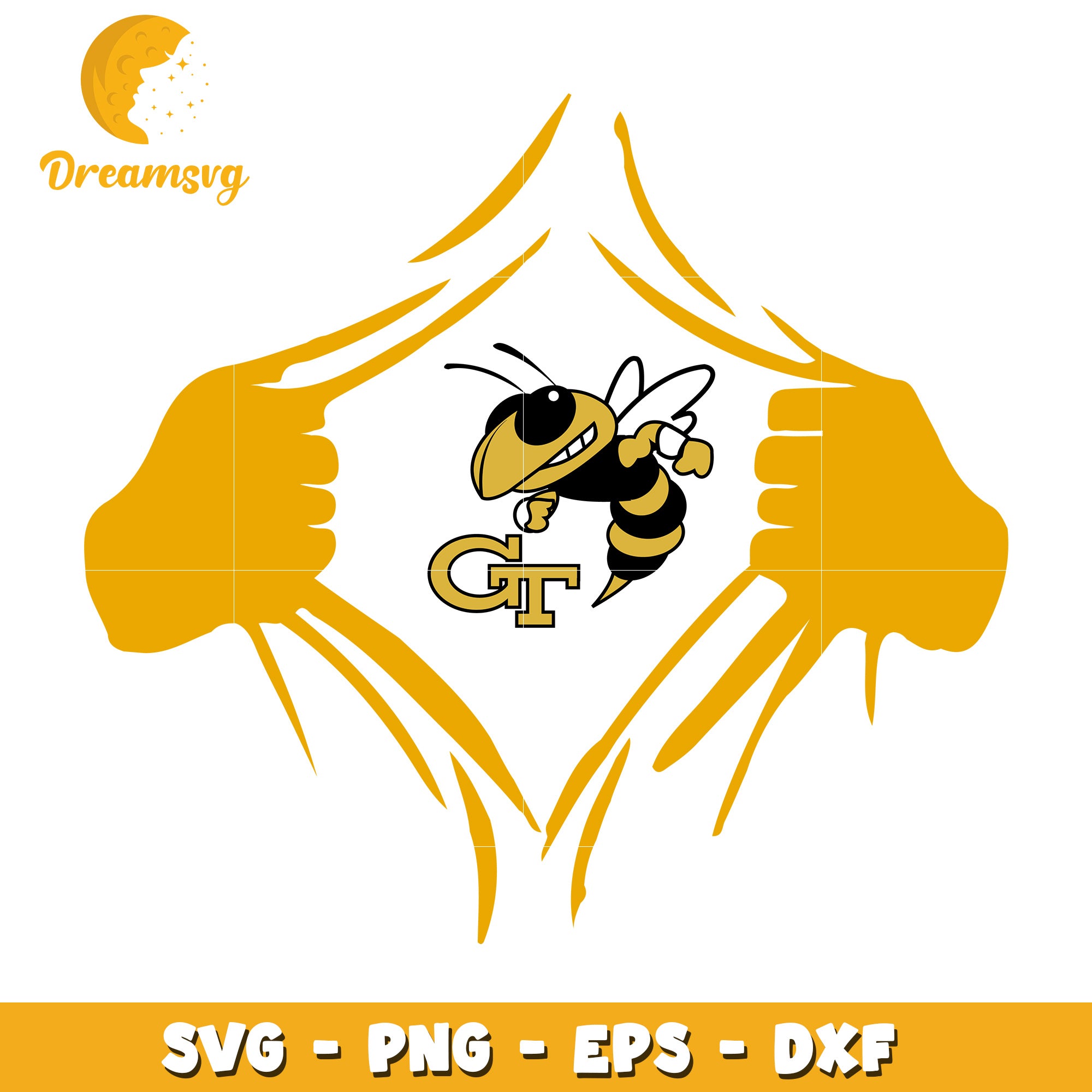Georgia Tech Bee SVG PNG EPS DXF