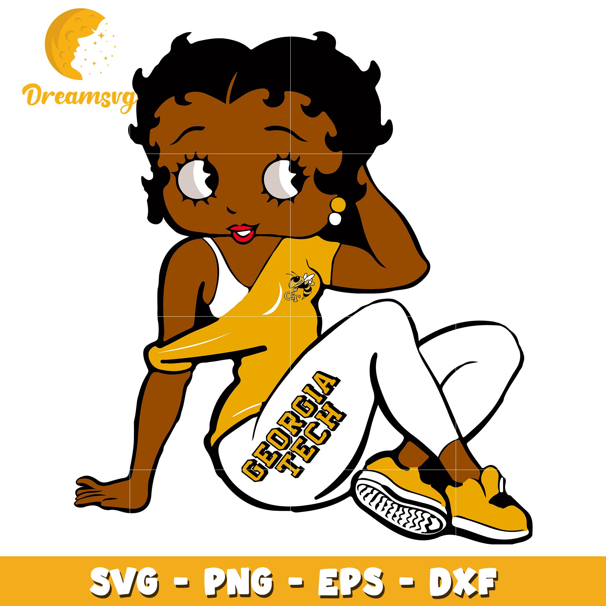 Georgia Tech Betty Boop SVG PNG EPS DXF