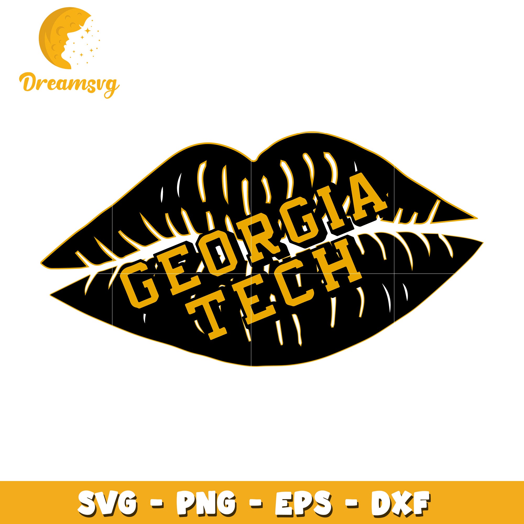 Georgia Tech Lips SVG PNG EPS DXF