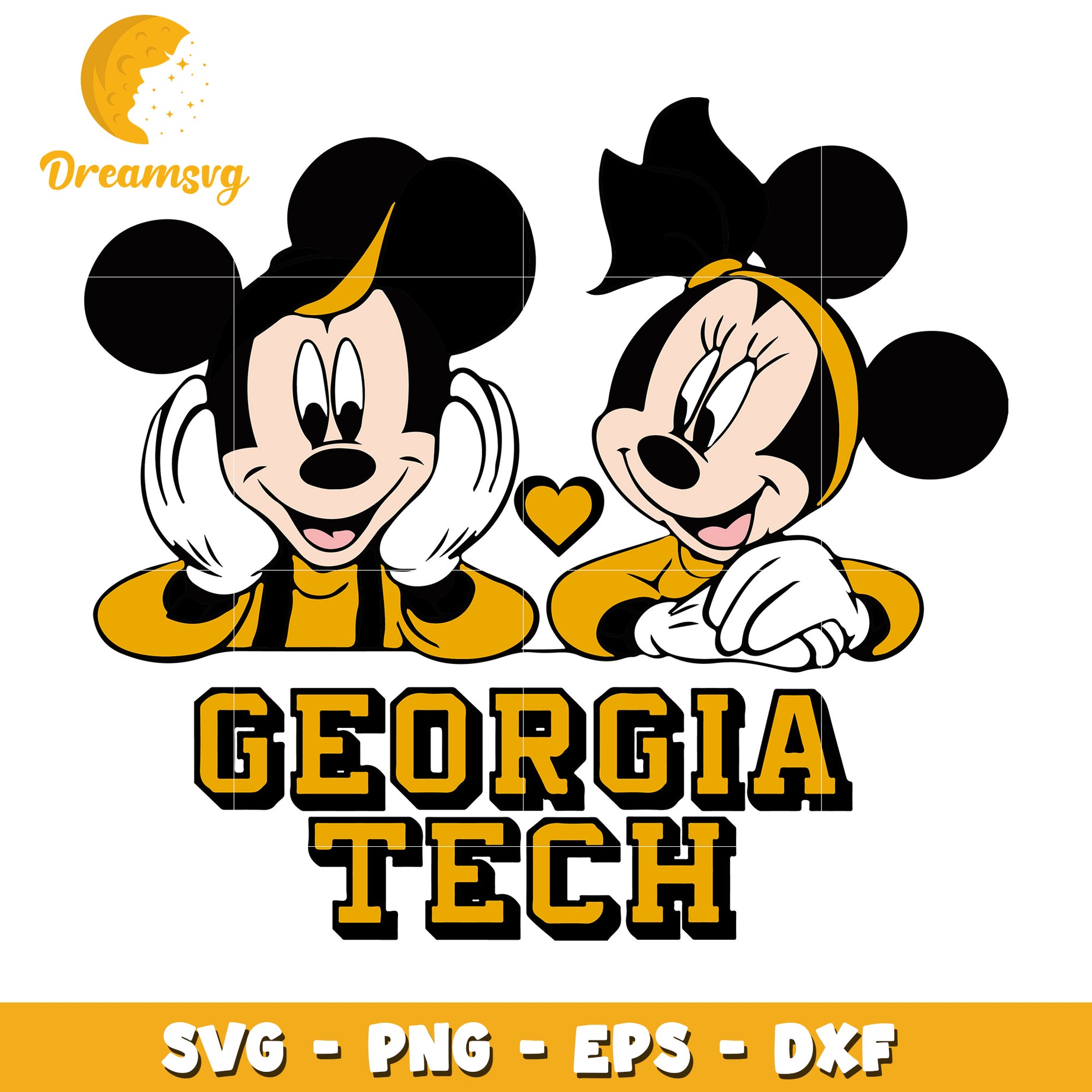 Georgia Tech Mickey Minnie SVG PNG EPS DXF