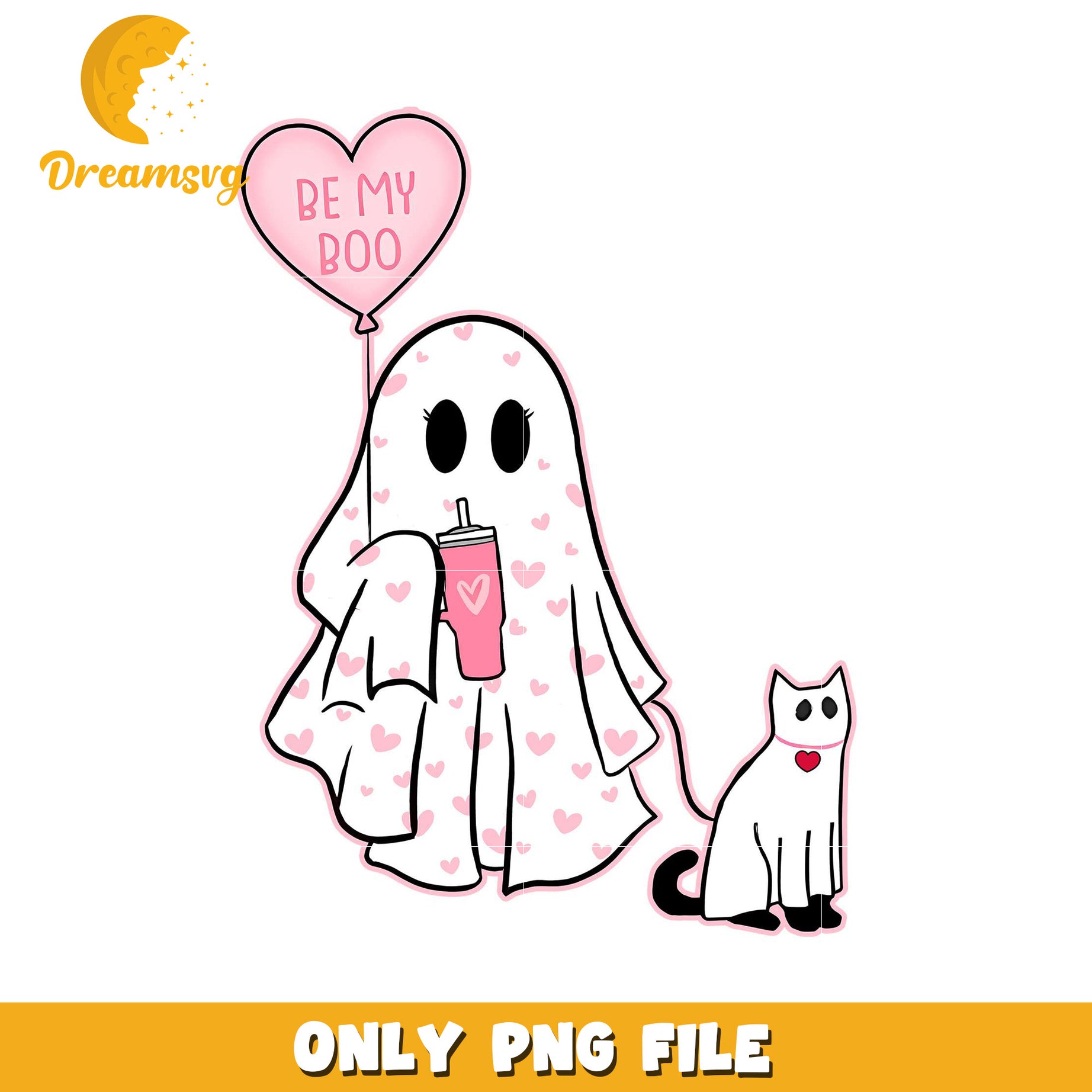 Ghost Boo Valentine PNG Download