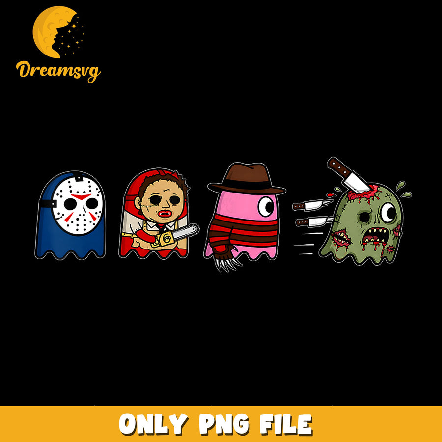 Ghost Characters PNG, Horror Theme, Spooky Design PNG