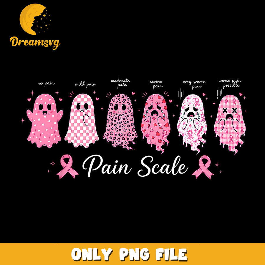 Ghost Pain Scale PNG, Cute Ghost Design, Humor Art PNG